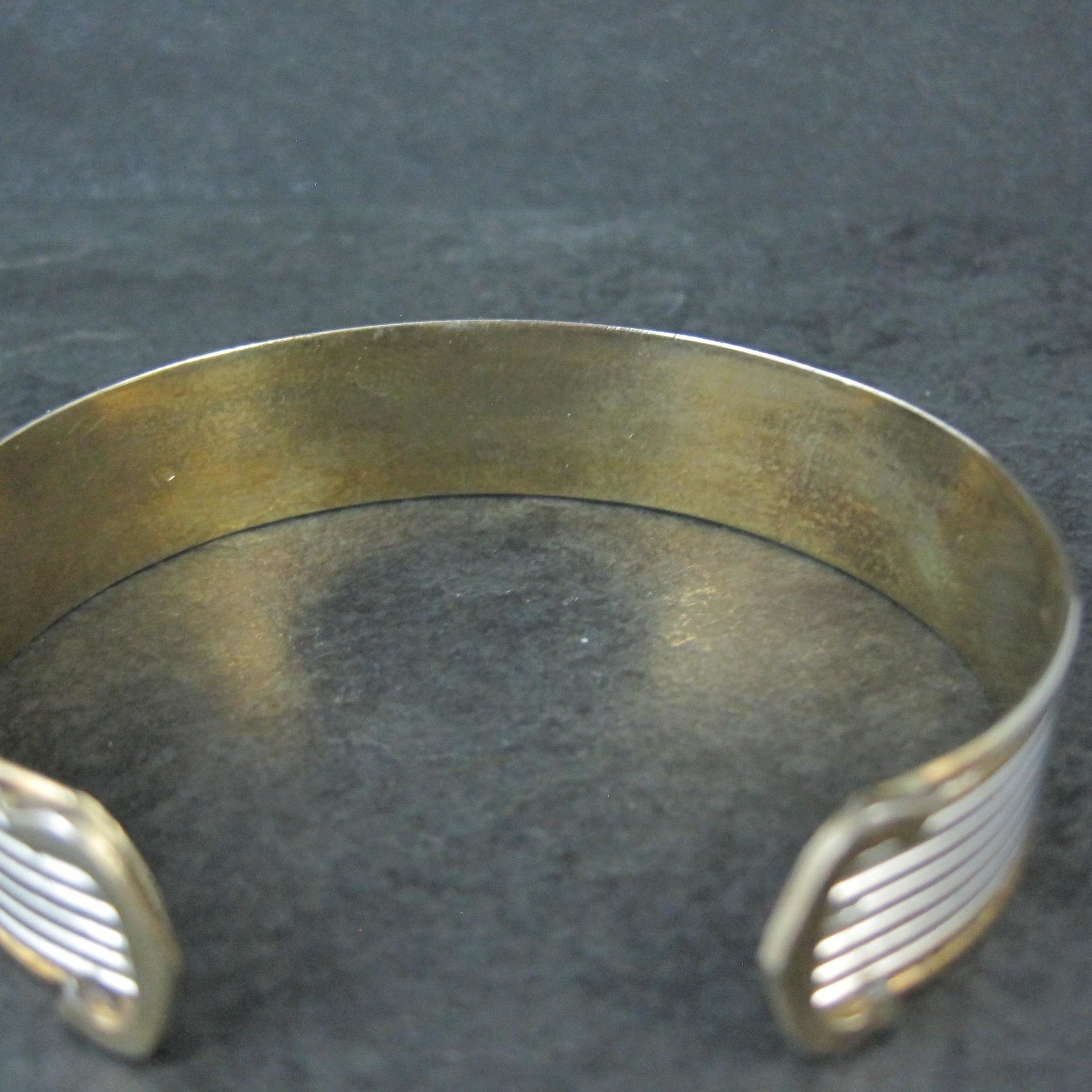 Italian Vermeil Sterling Cuff Bracelet 7 Inches