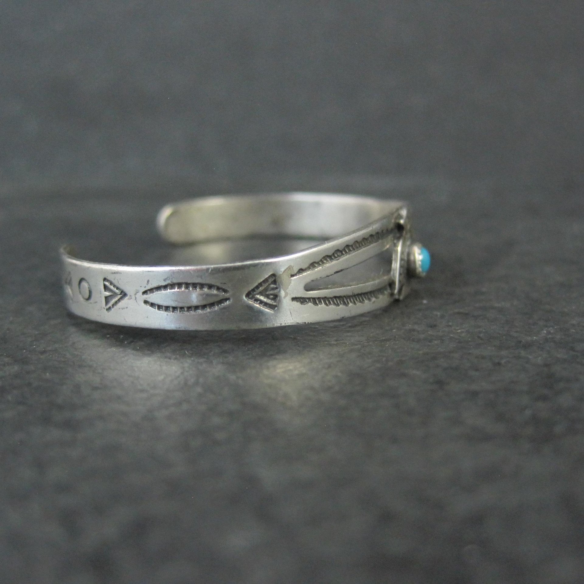 Vintage Sterling Thunderbird Cuff Bracelet Child Sized 4.25"