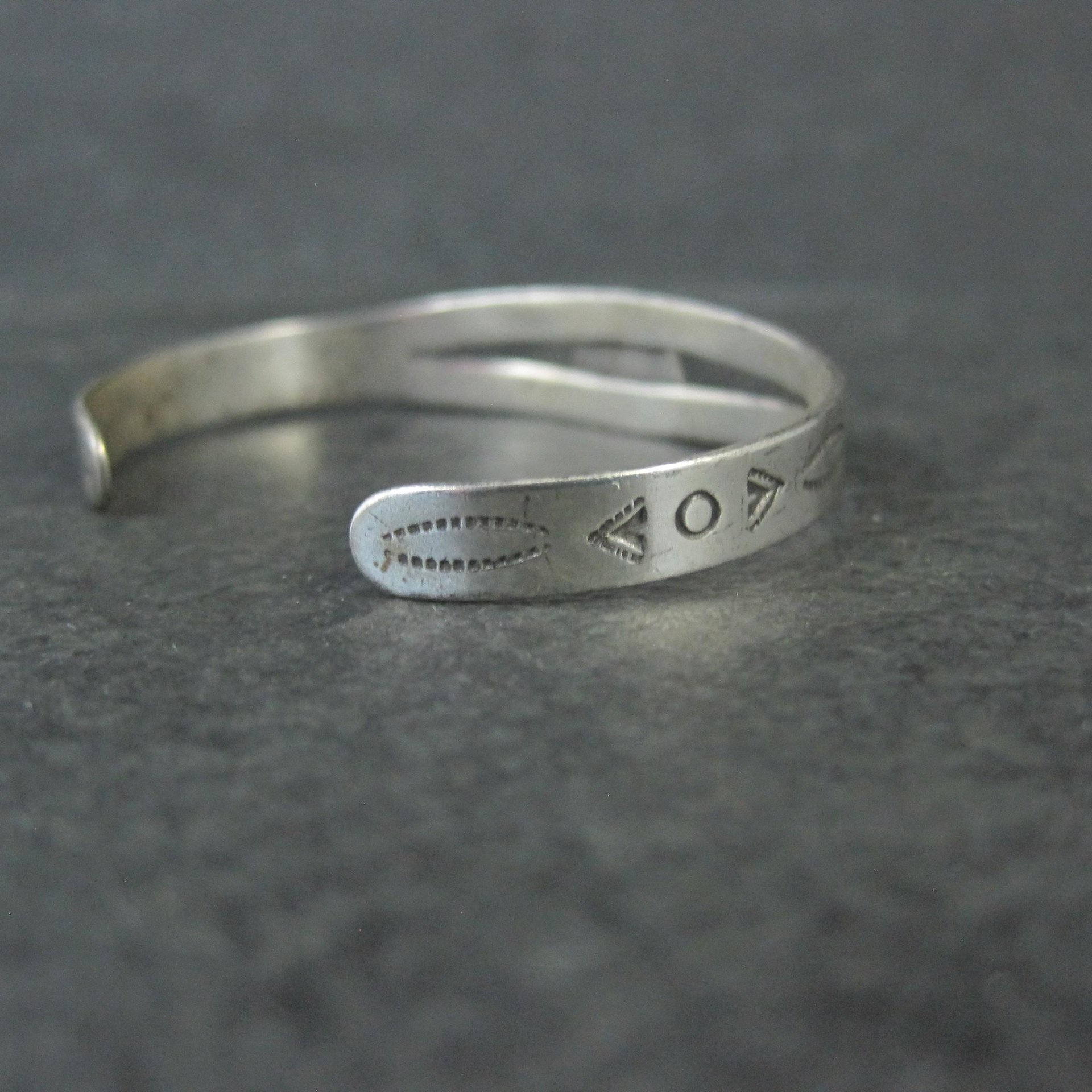 Vintage Sterling Thunderbird Cuff Bracelet Child Sized 4.25"