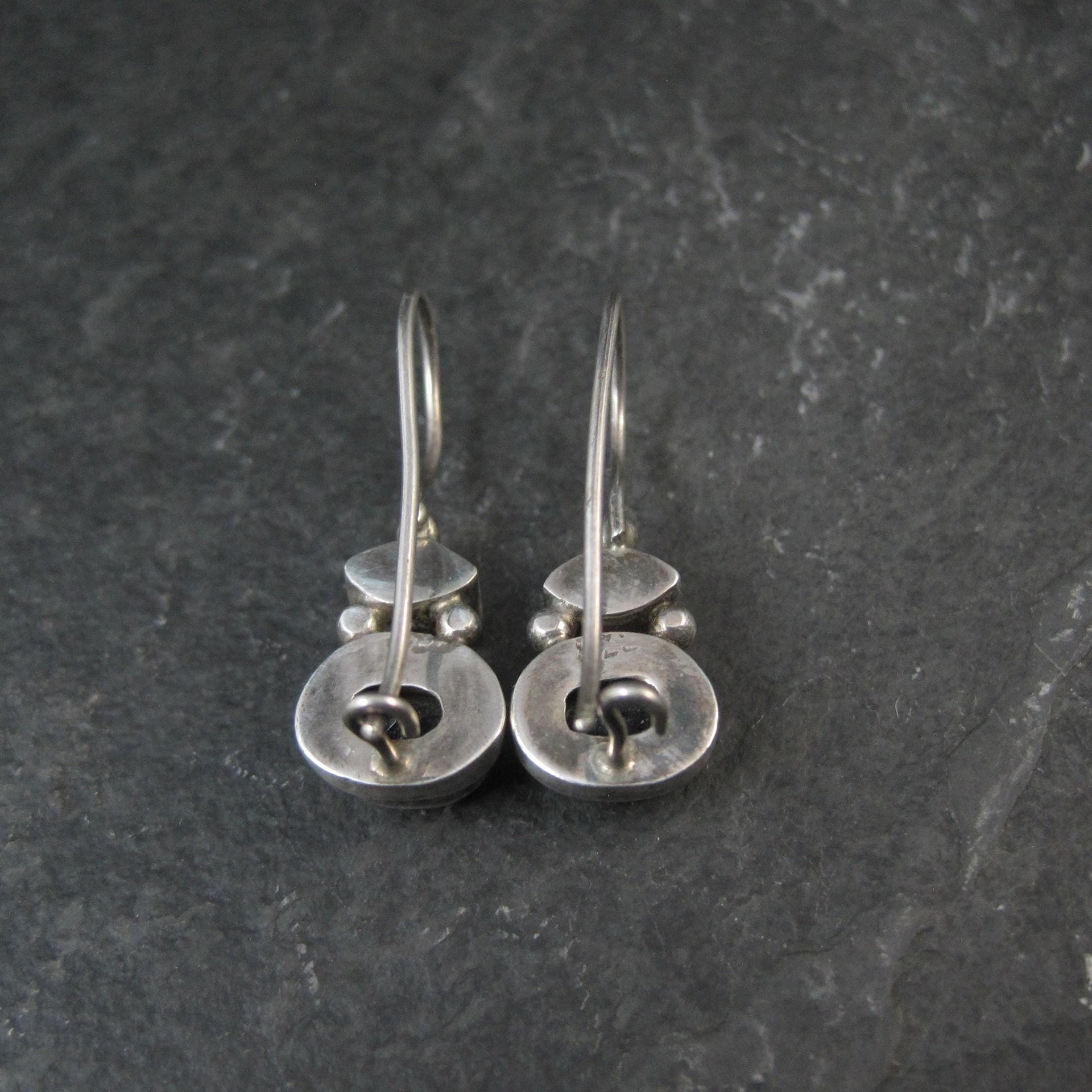 Sterling Garnet Smoky Quartz Earrings Latch Back