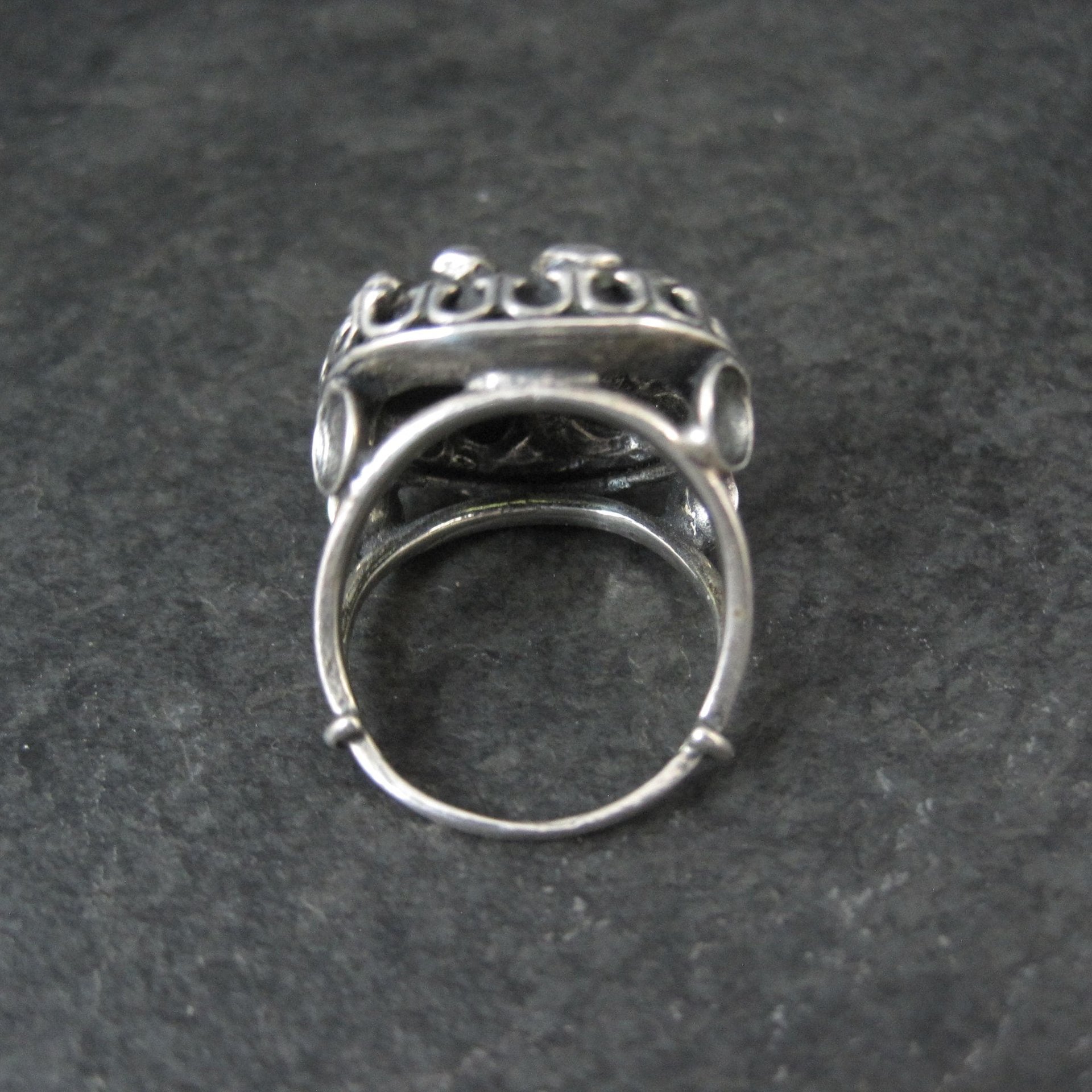 Vintage Sterling Peridot Flower Ring Size 6 Estate Silver