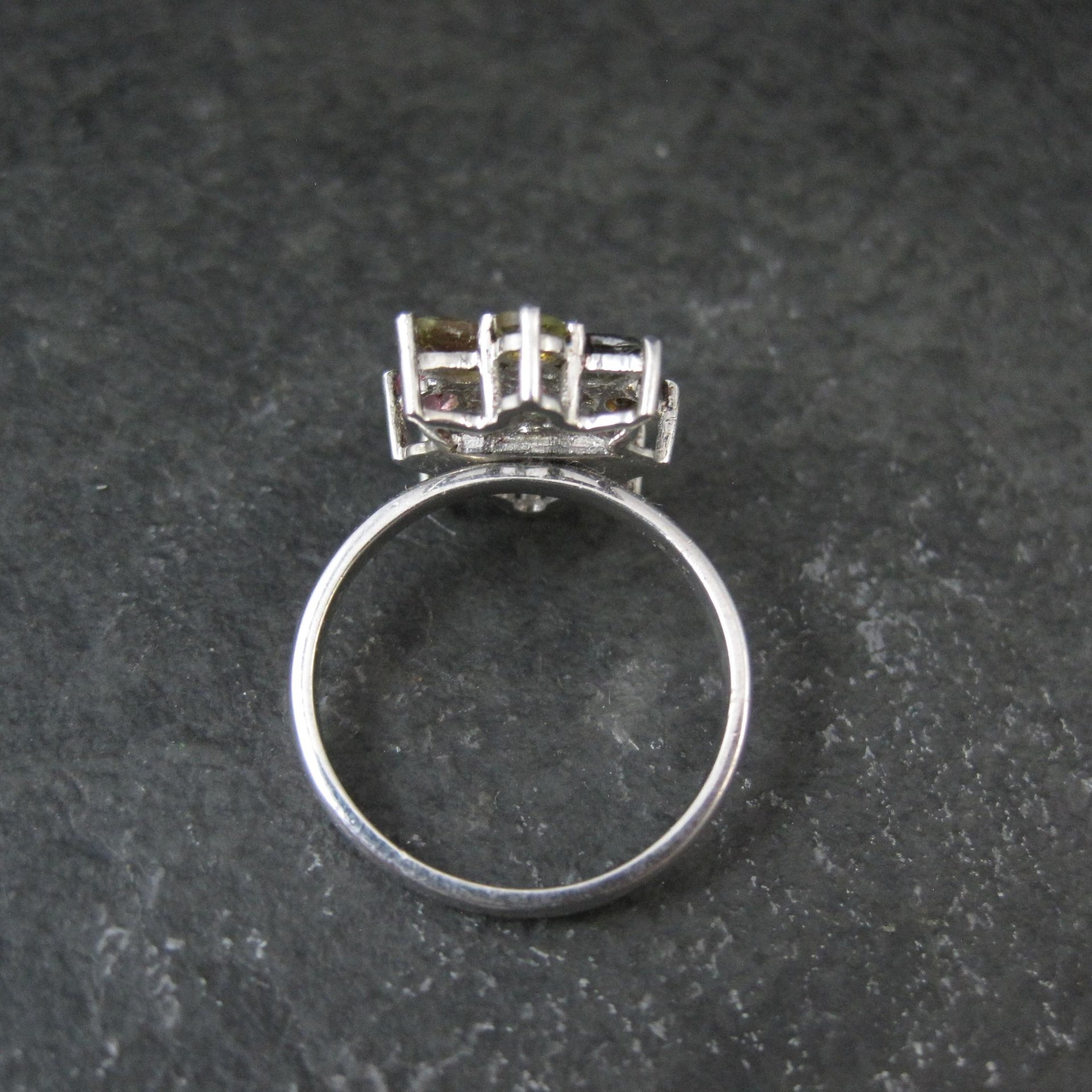 Multi Colored Tourmaline Ring Size 7 Sterling Silver
