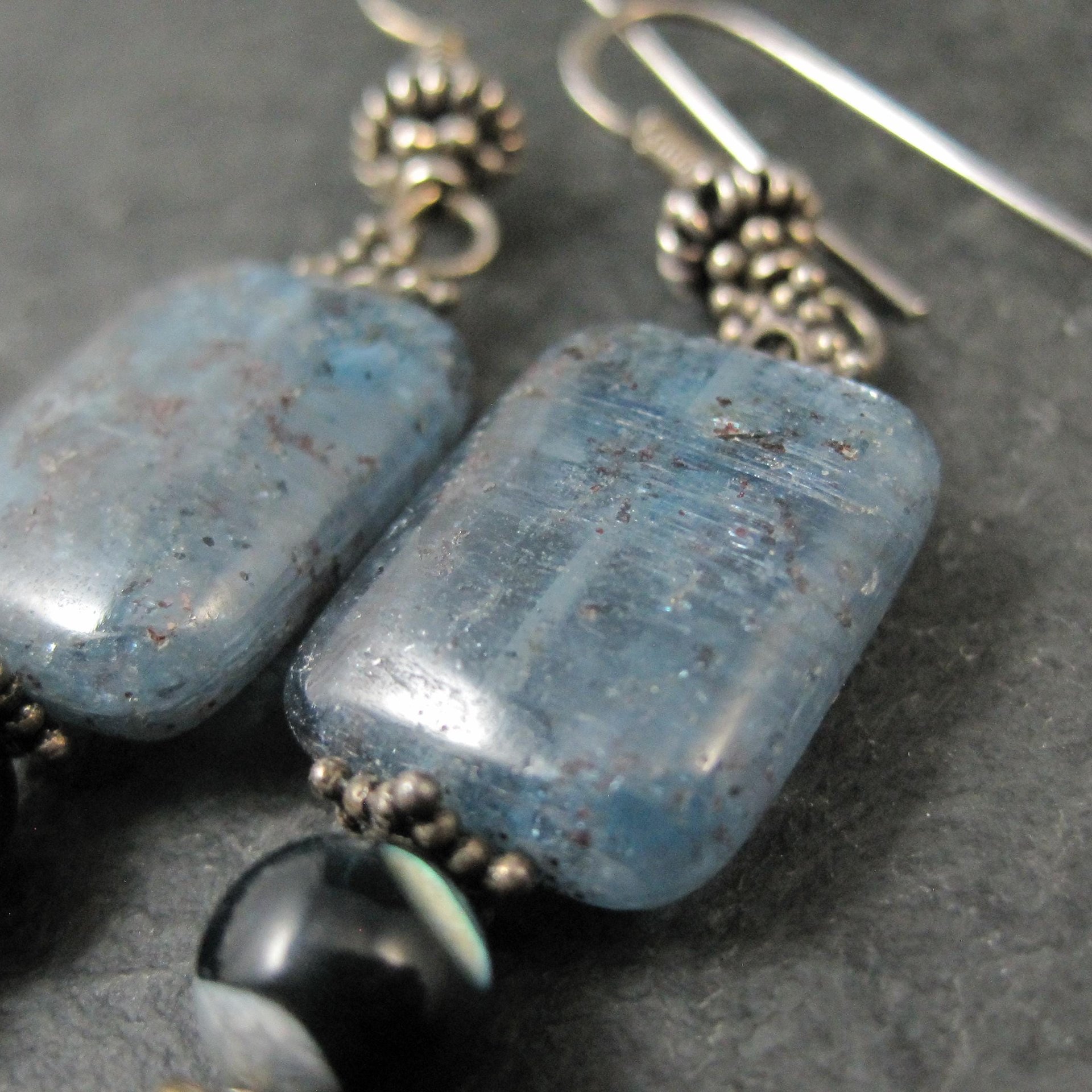 Long Sterling Silver Kyanite Earrings