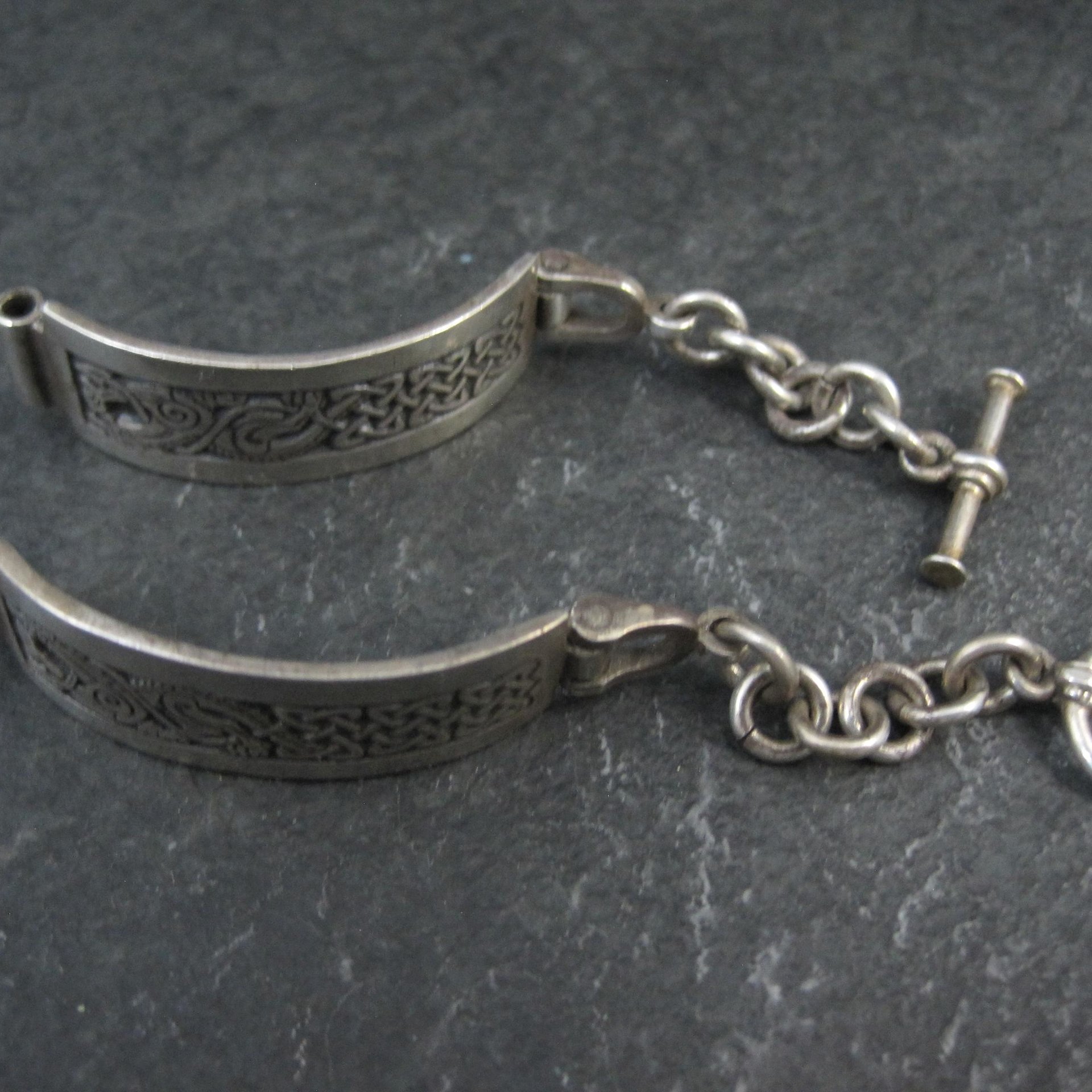 Celtic Dragon Toggle Ladies Watch Band Vintage Sterling Silver