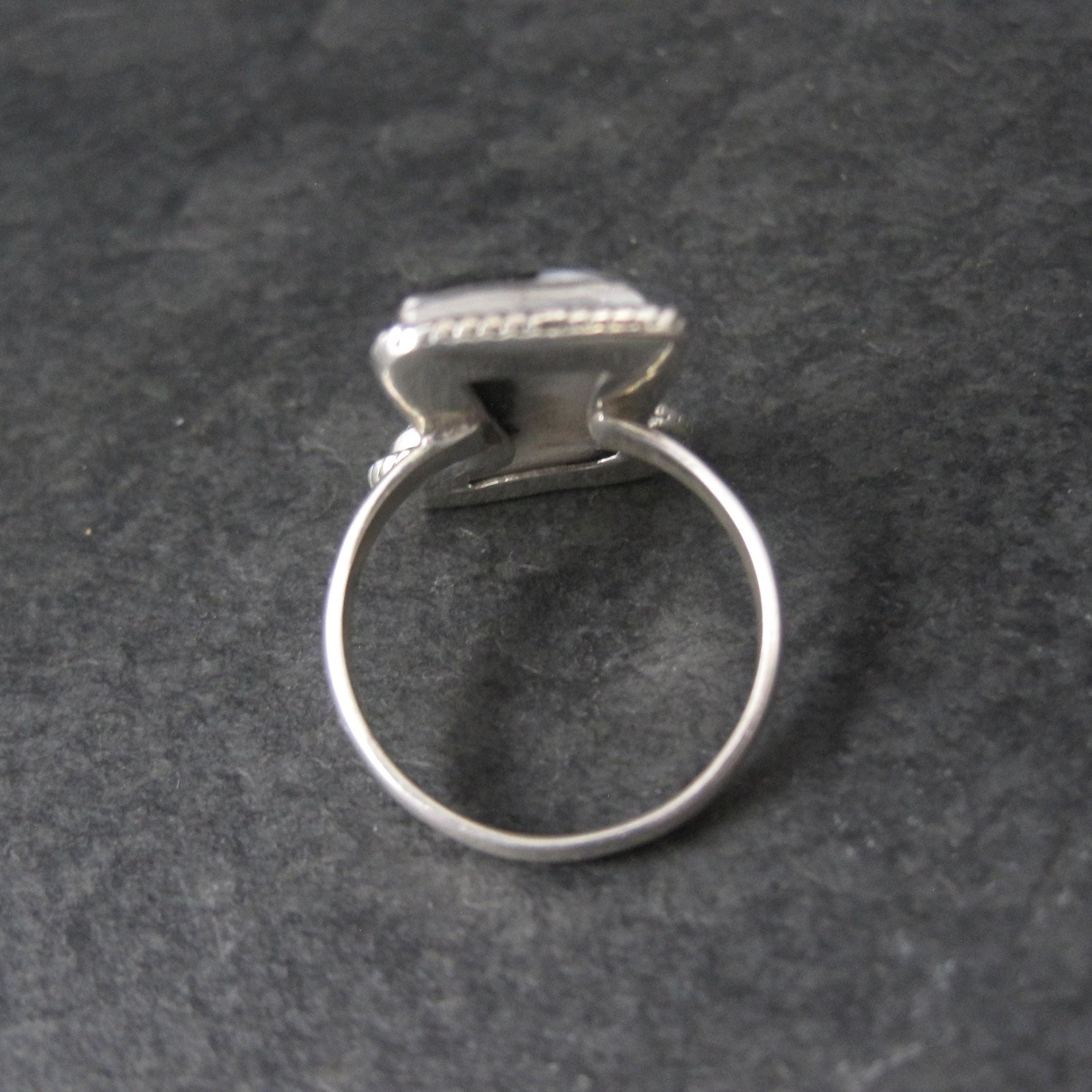 Zebra Jasper Boot Ring in Sterling Silver Size 10 Southwestern