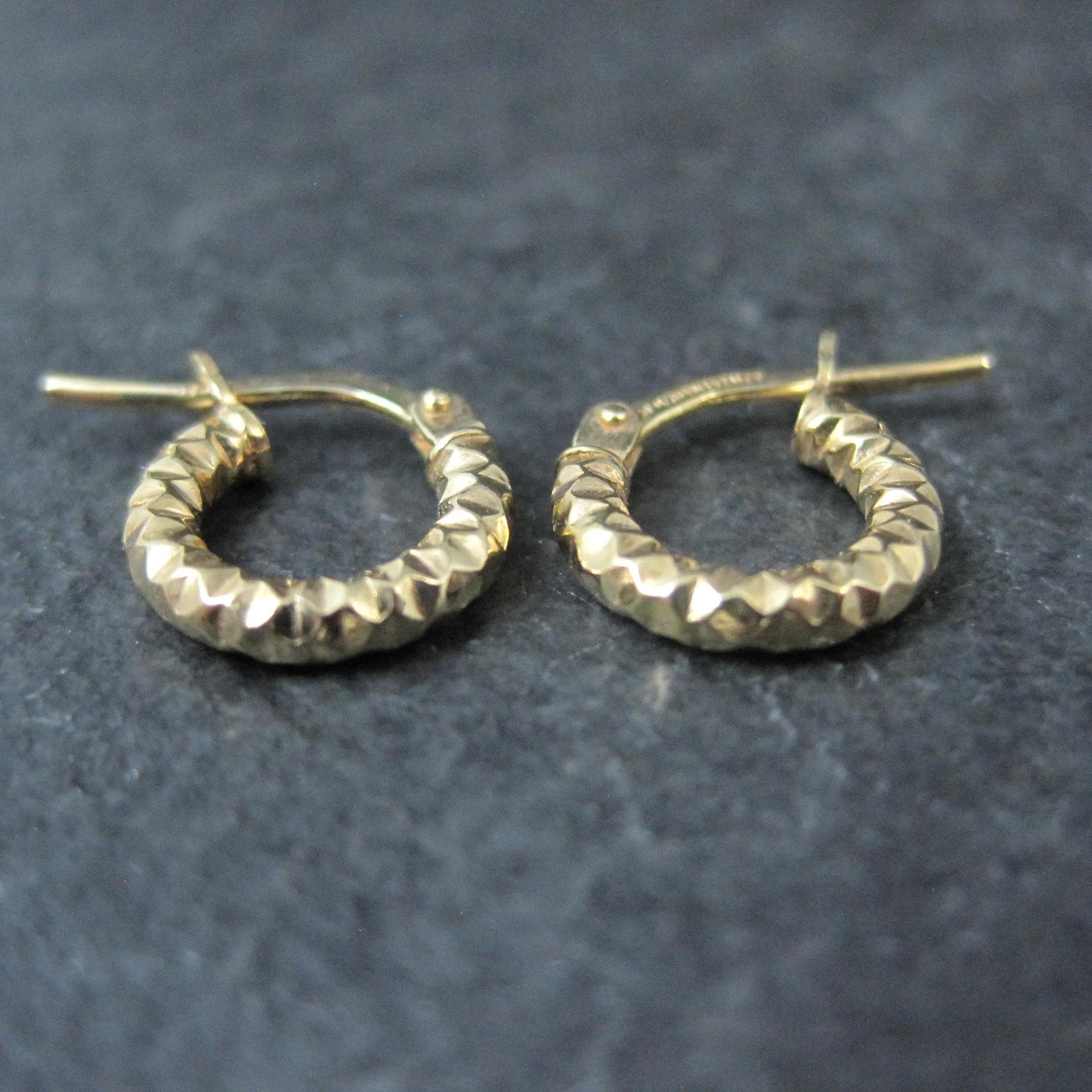 Tiny Gold Hoop Earrings 10mm 10K Gold Filled New Old Stock