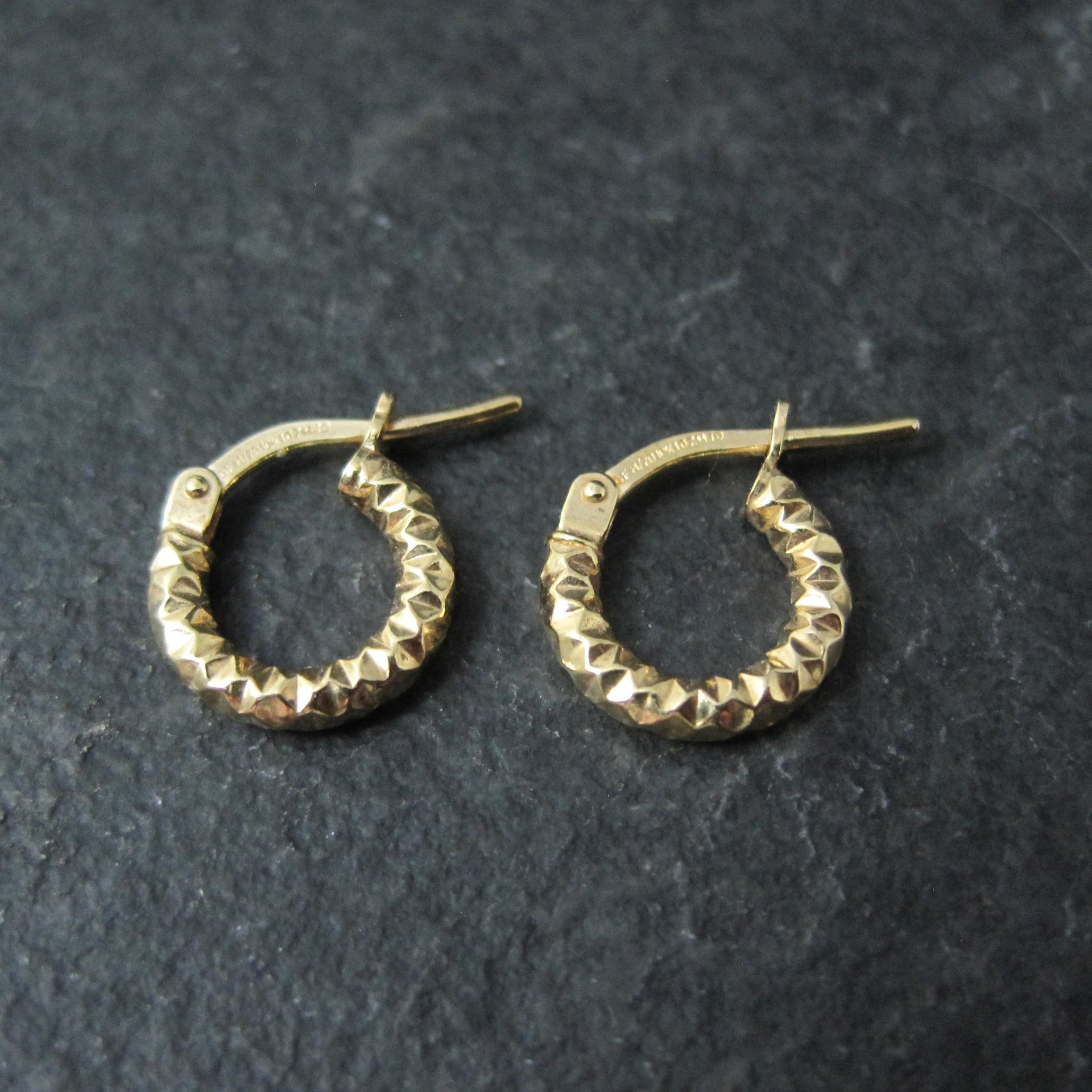 Tiny Gold Hoop Earrings 10mm 10K Gold Filled New Old Stock