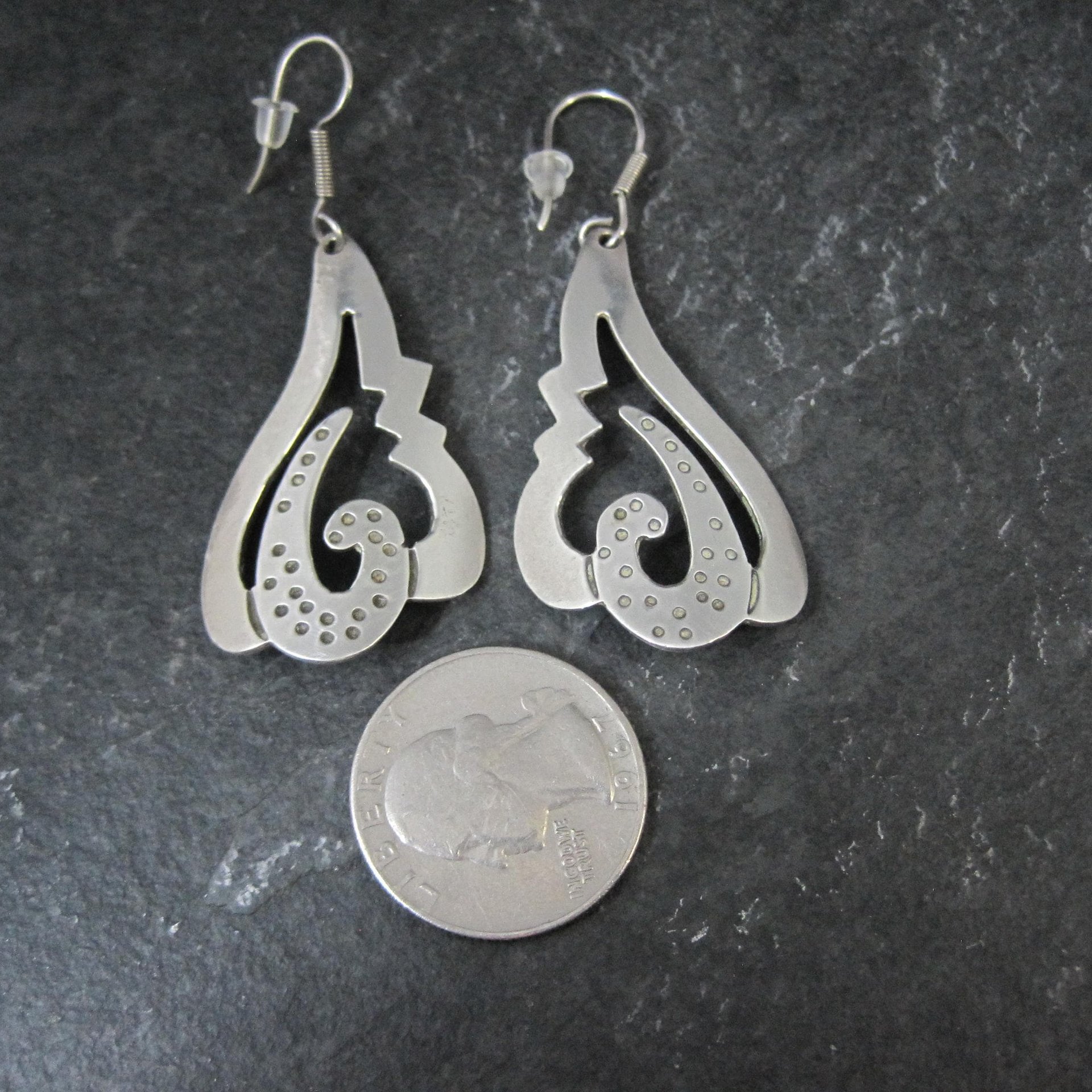 Mid Century Mexican Sterling Silver Earrings
