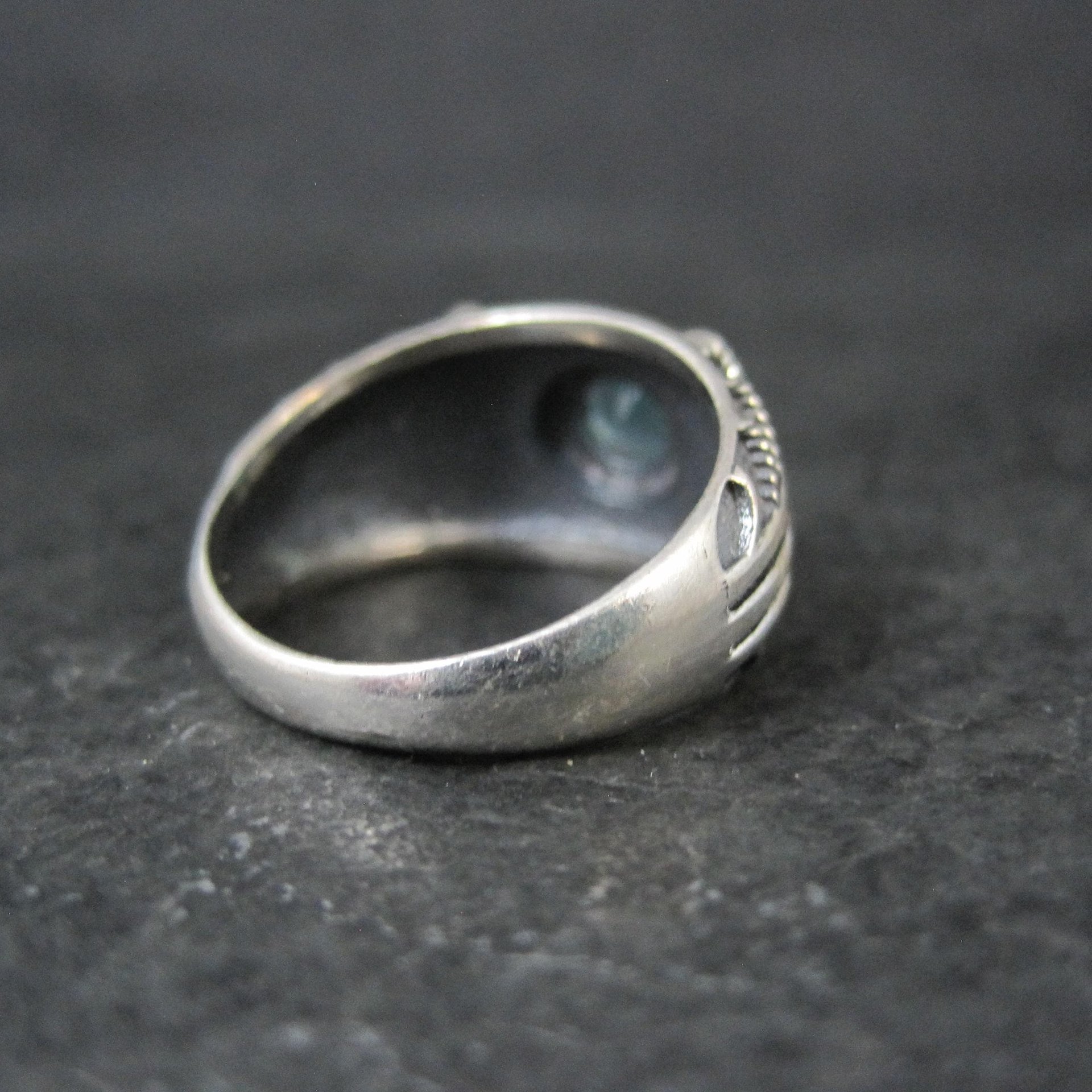 Vintage Sterling Silver Blue Topaz Ring Size 8