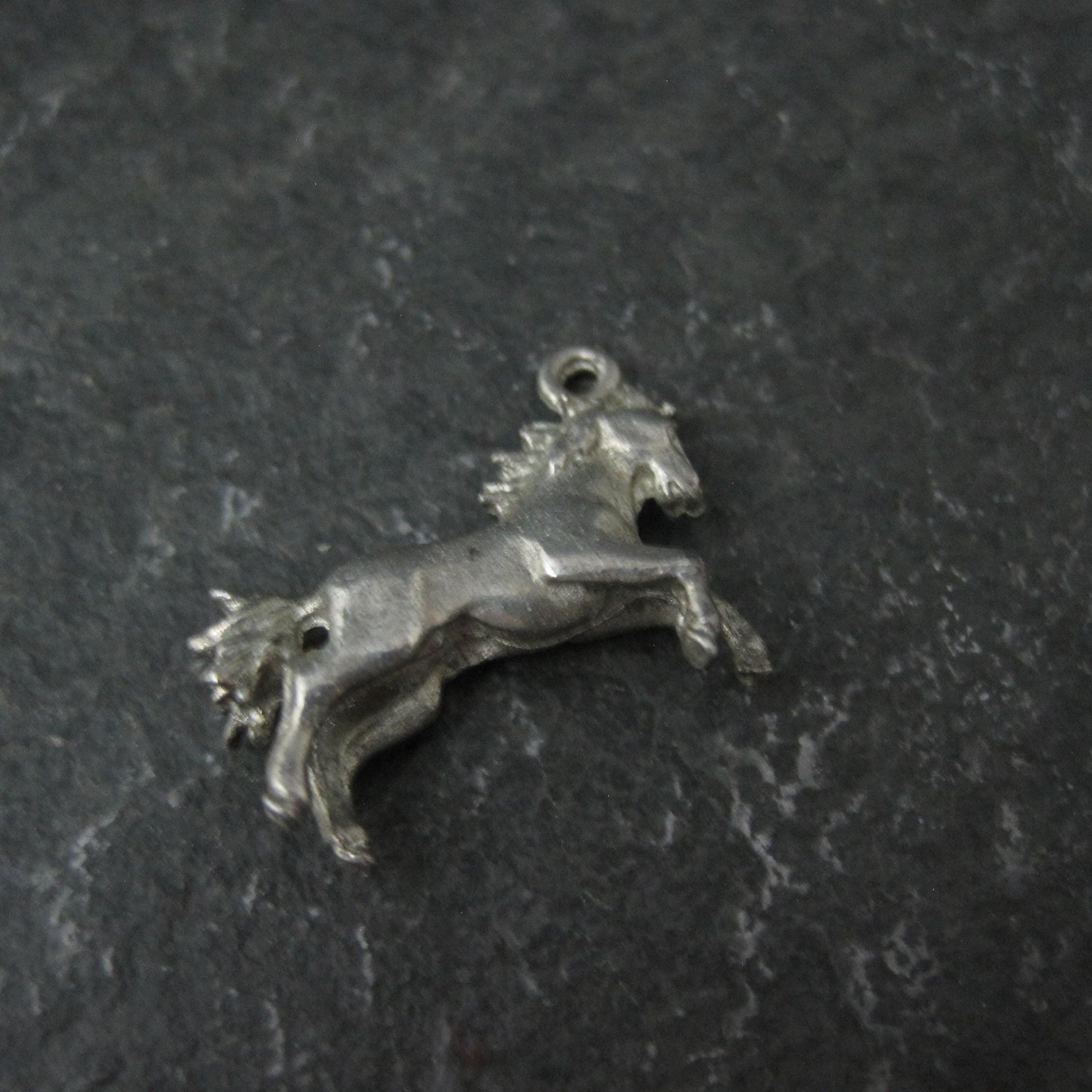 Tiny Pewter Rearing Horse Charm