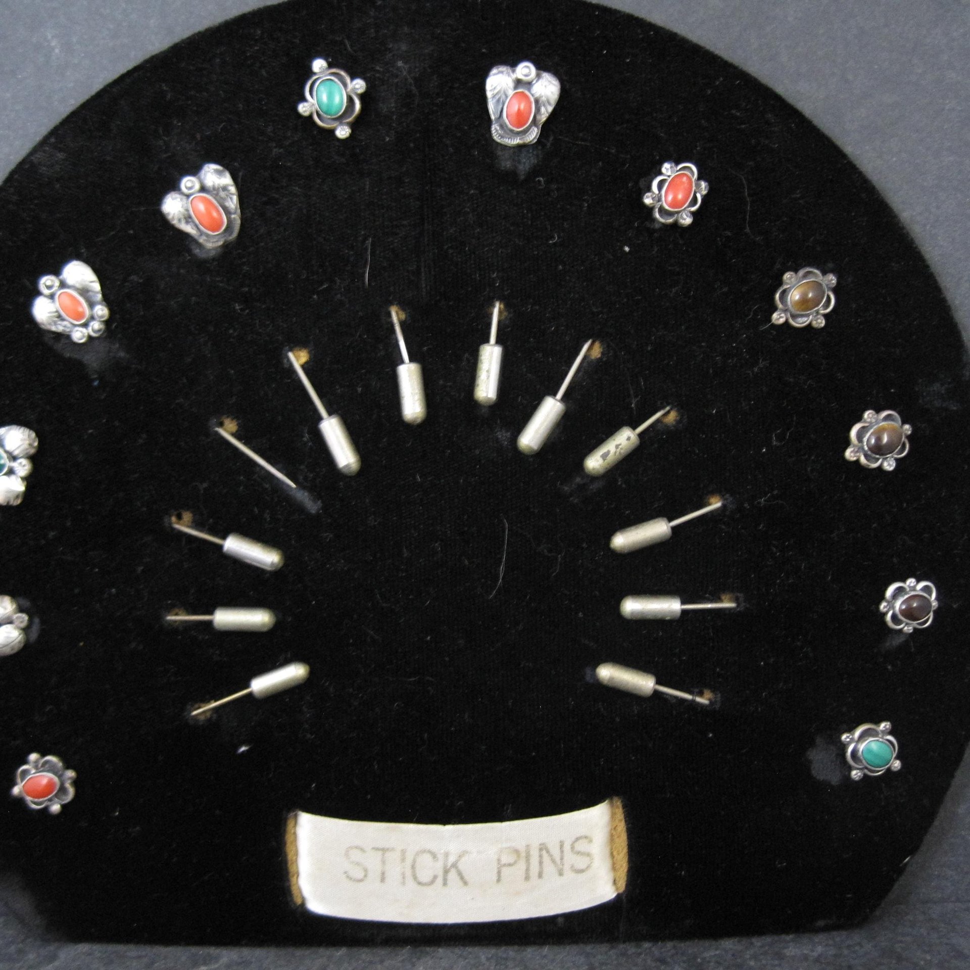 Wholesale Lot of 12 Vintage Southwestern Sterling Silver Stick Pins