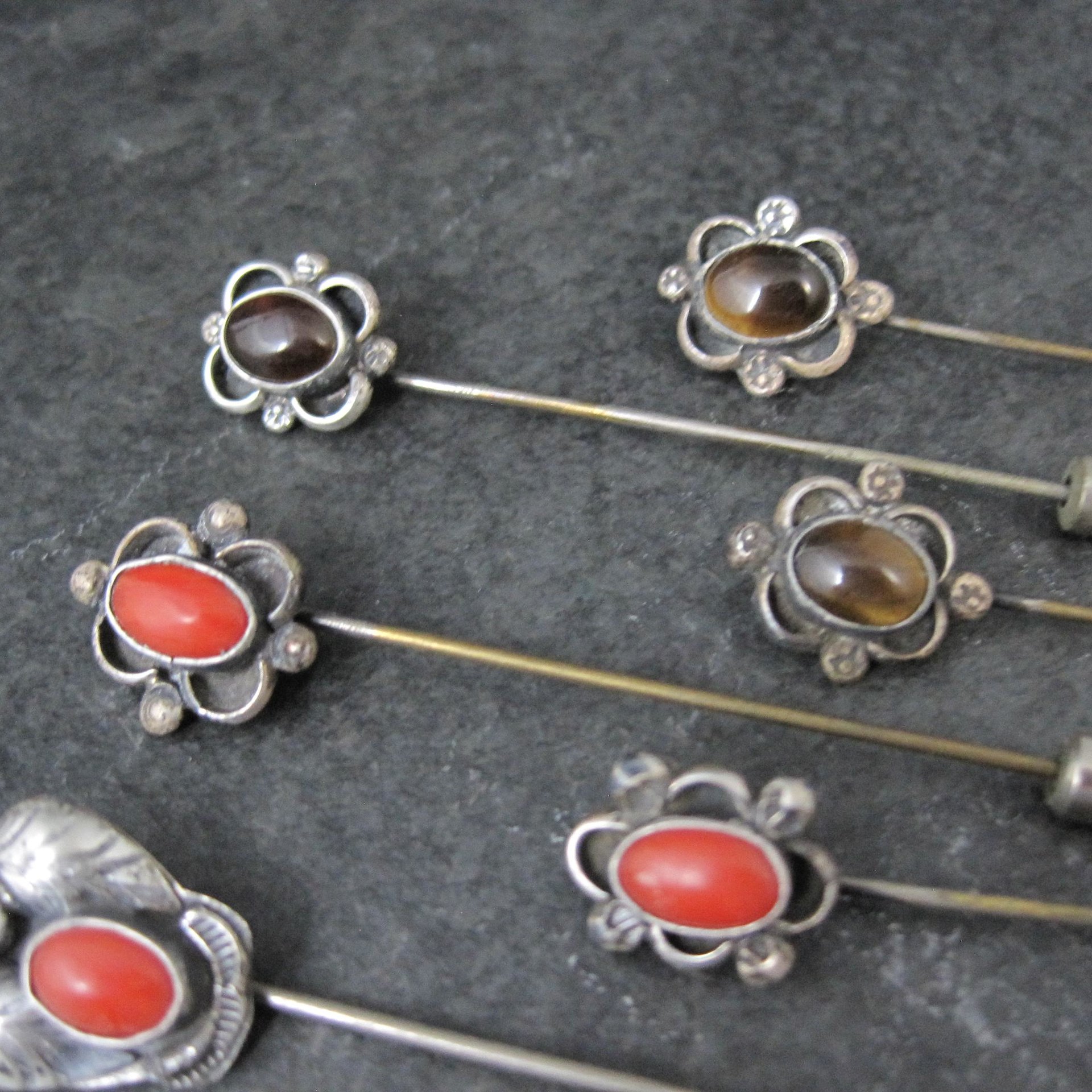 Wholesale Lot of 12 Vintage Southwestern Sterling Silver Stick Pins