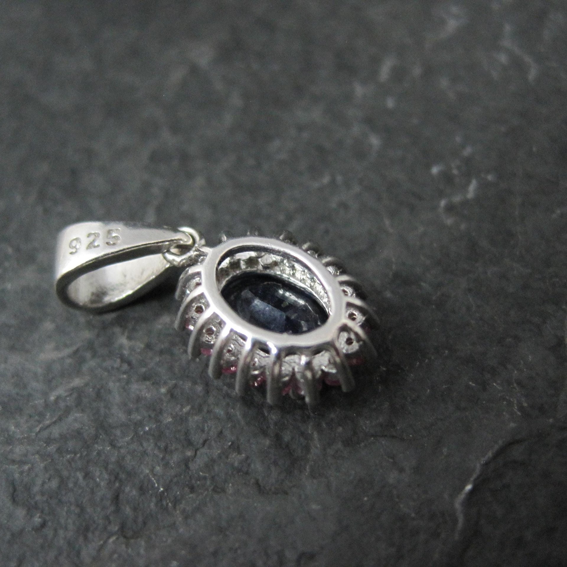 Small Sterling Sapphire Pink Ruby Pendant
