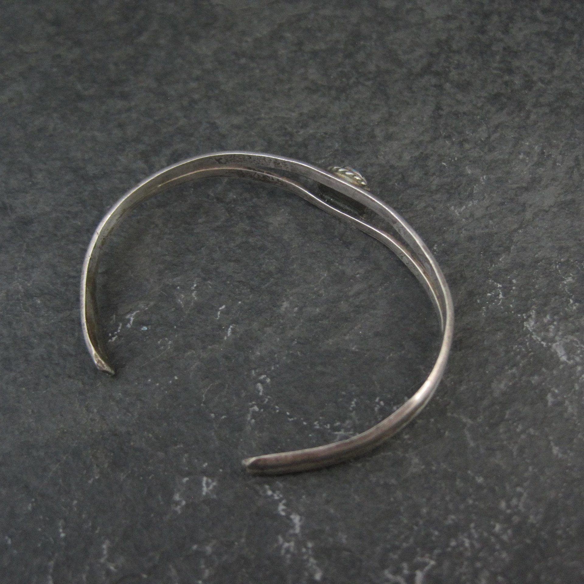 Vintage Native Turquoise Childs Cuff Bracelet Sterling 4.25"