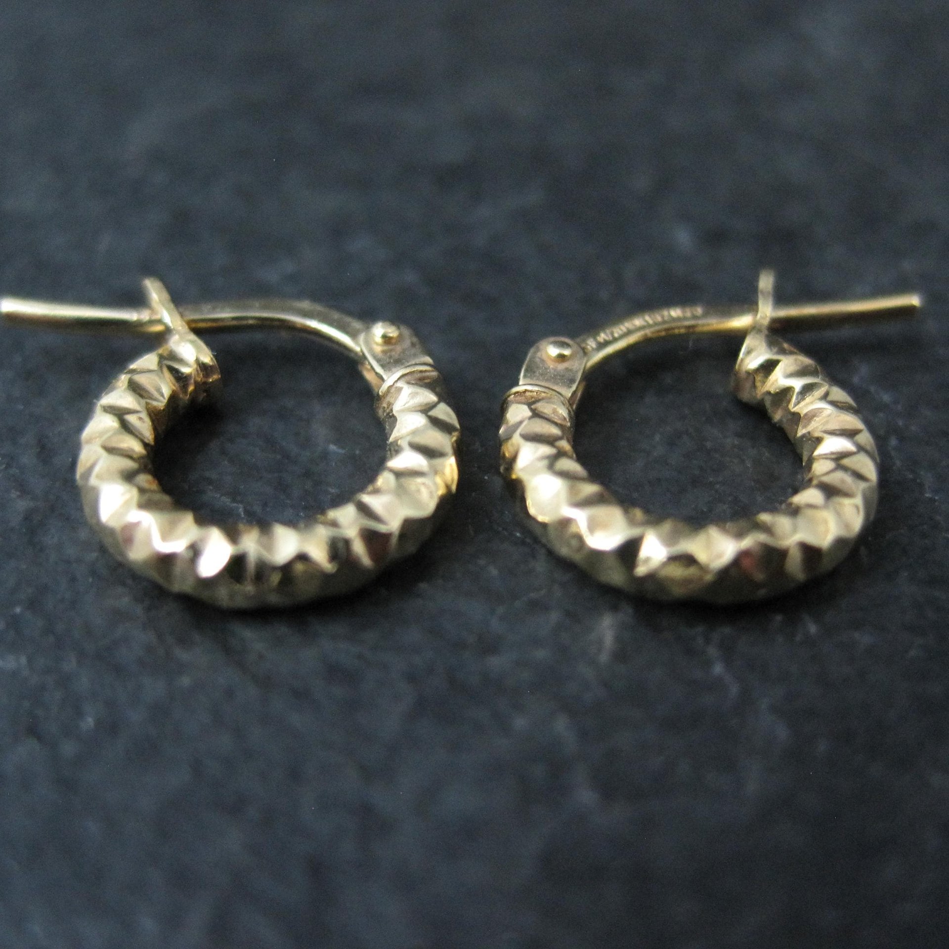Tiny Gold Hoop Earrings 10mm 10K Gold Filled New Old Stock