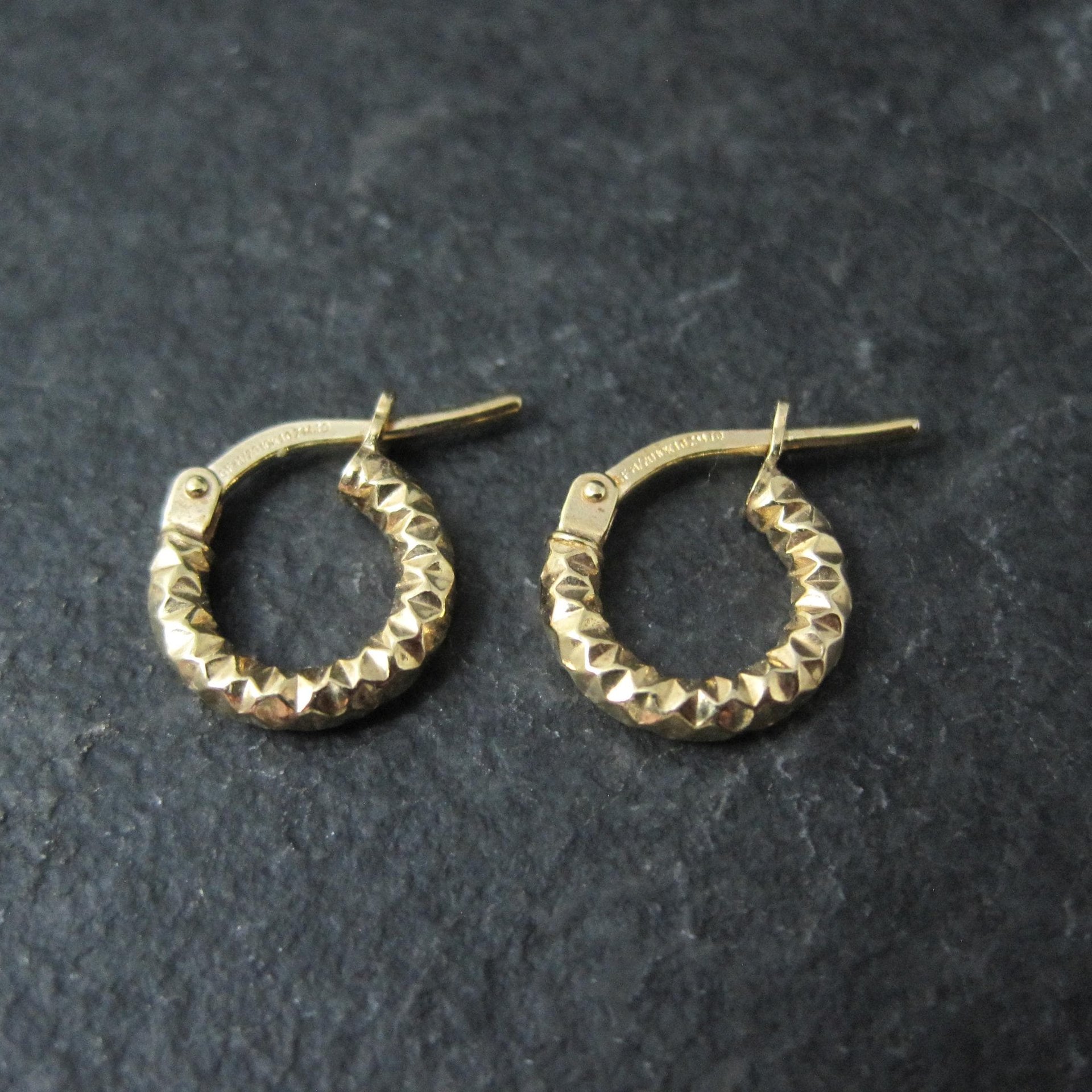 Tiny Gold Hoop Earrings 10mm 10K Gold Filled New Old Stock