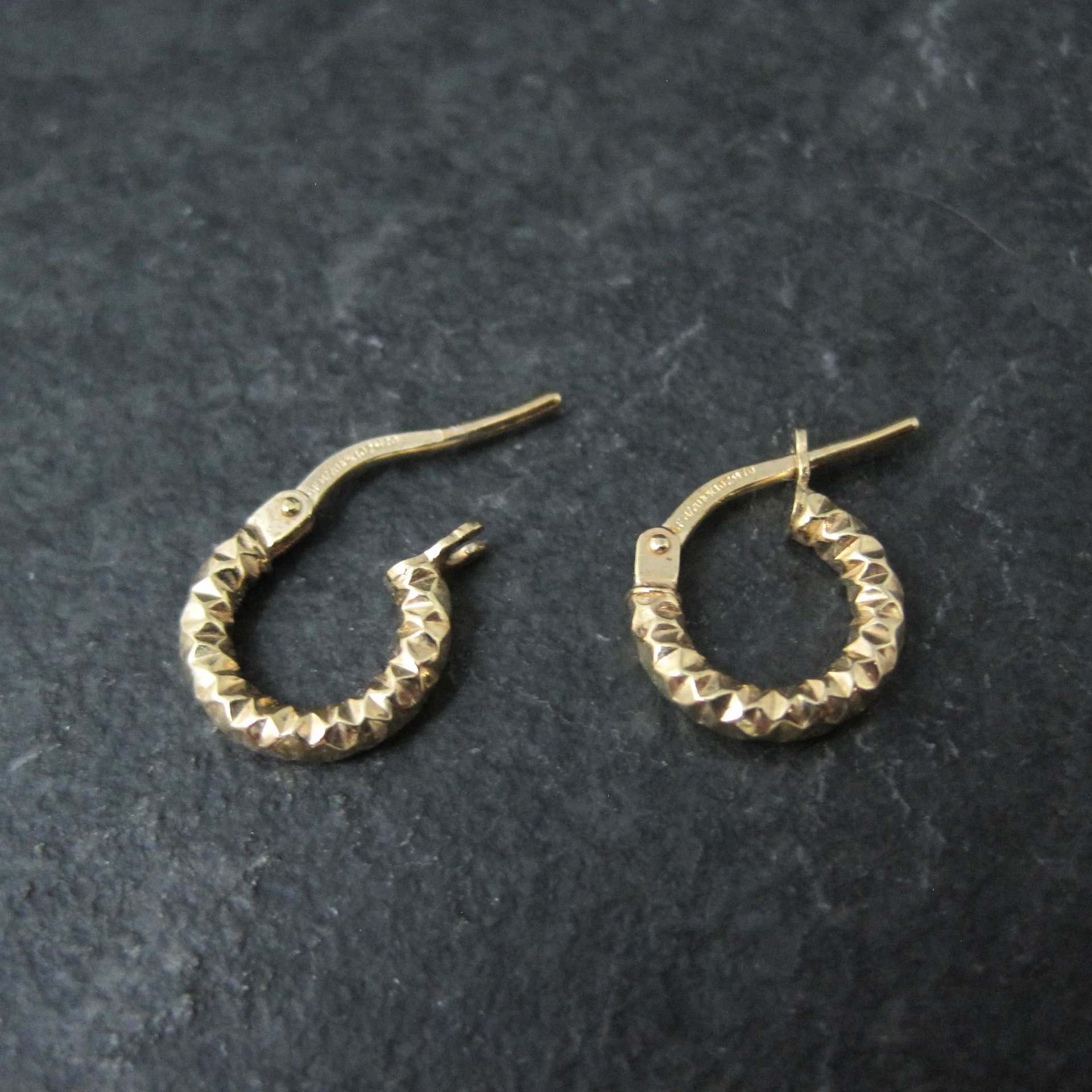 Tiny Gold Hoop Earrings 10mm 10K Gold Filled New Old Stock