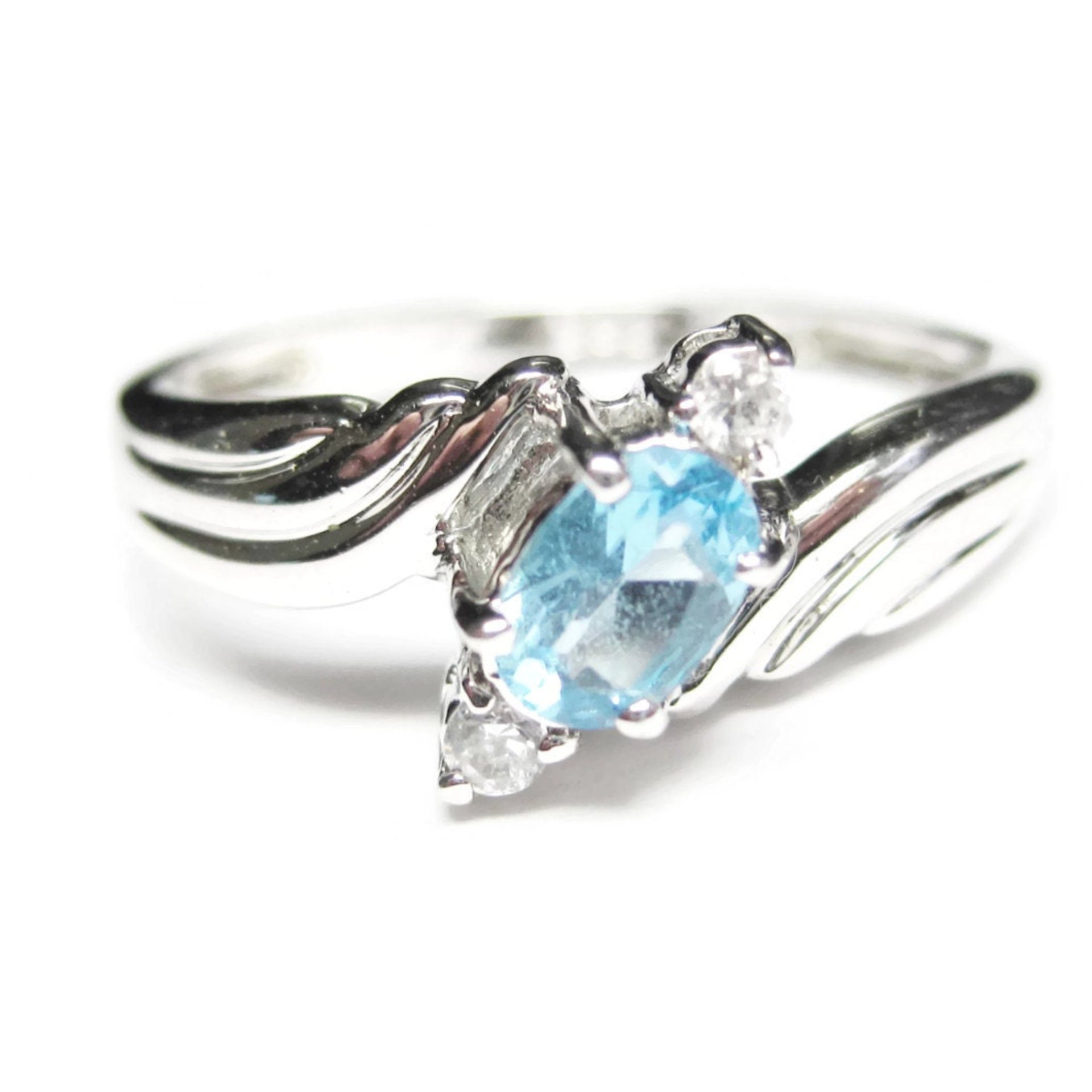 Vintage Sterling Blue Topaz Ring Size 10