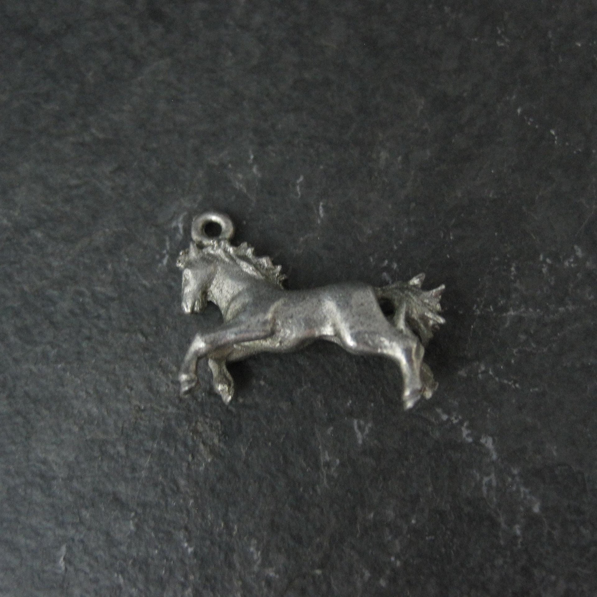 Tiny Pewter Rearing Horse Charm