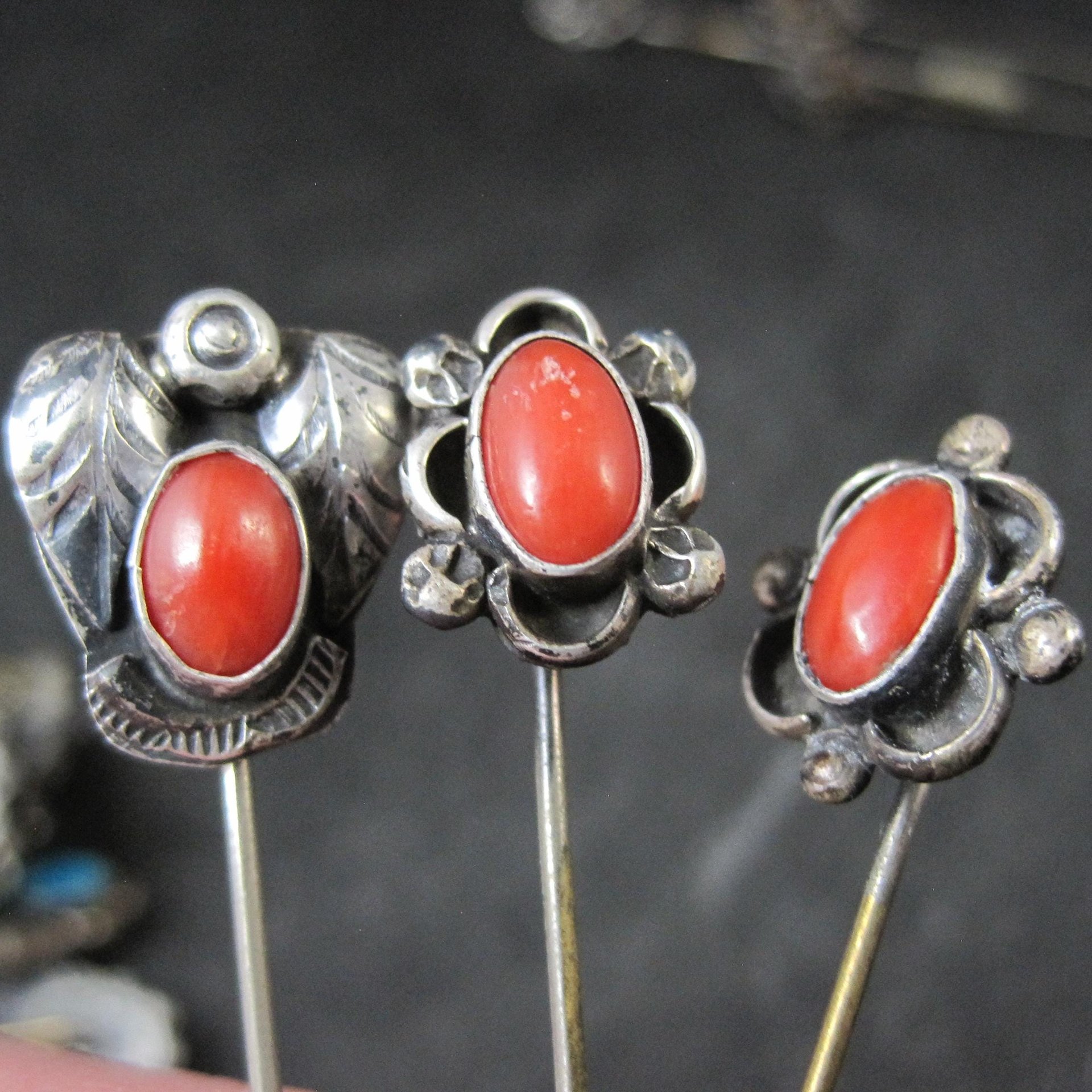 Wholesale Lot of 12 Vintage Southwestern Sterling Silver Stick Pins