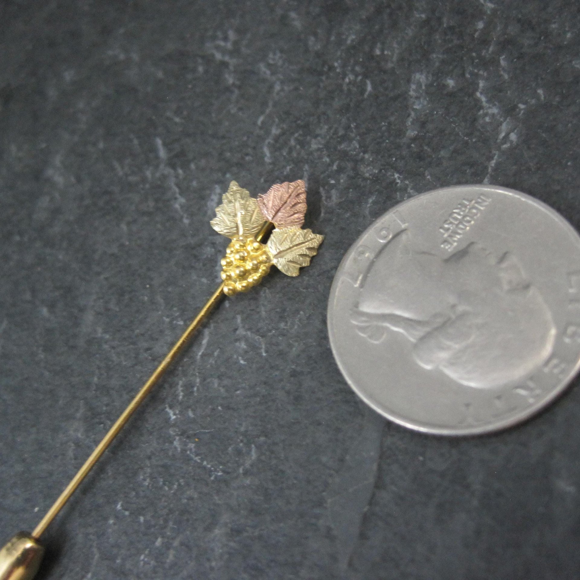 Vintage Landstroms Black Hills Gold Stick Pin 10K/12K