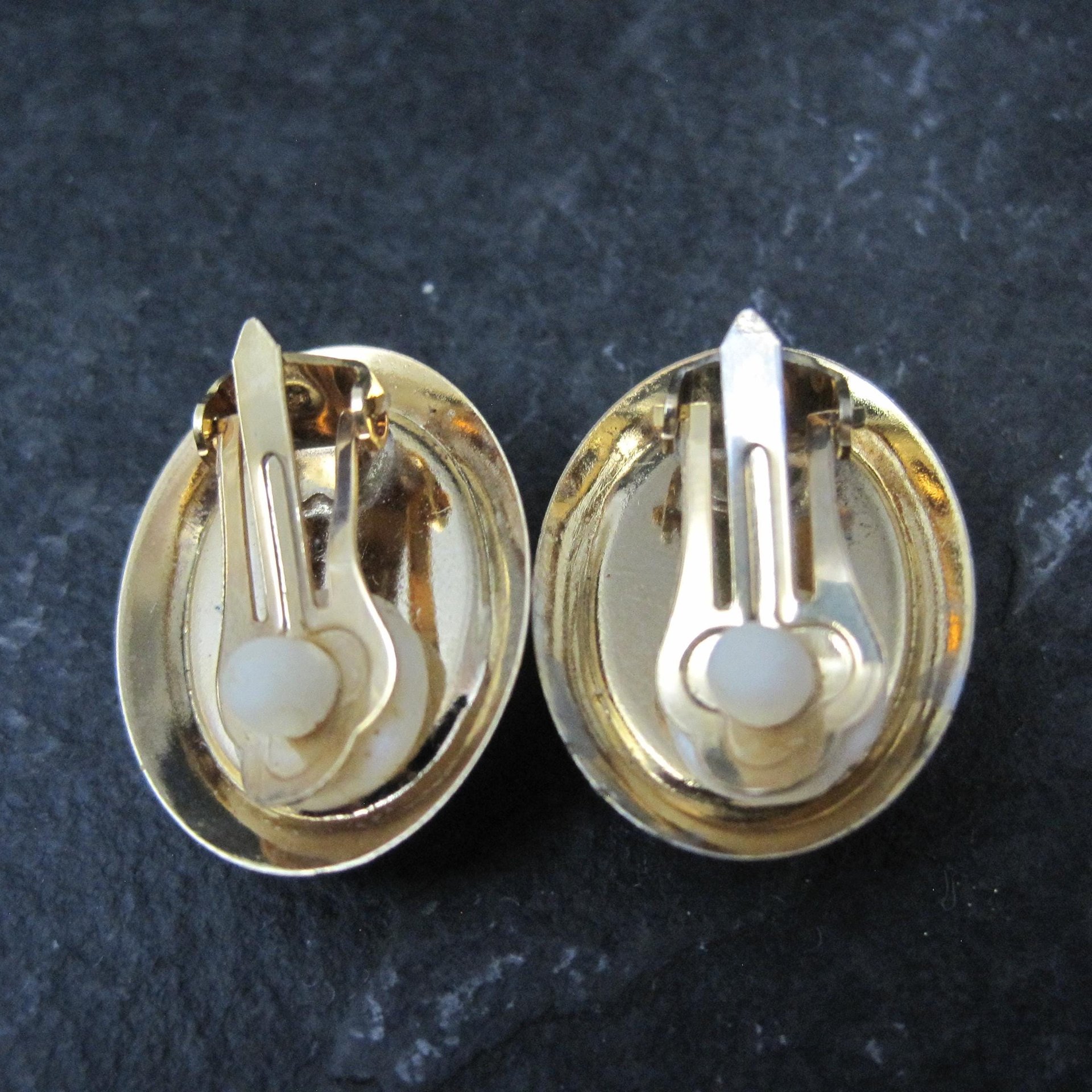 Vintage Purple Gemstone Clip On Earrings