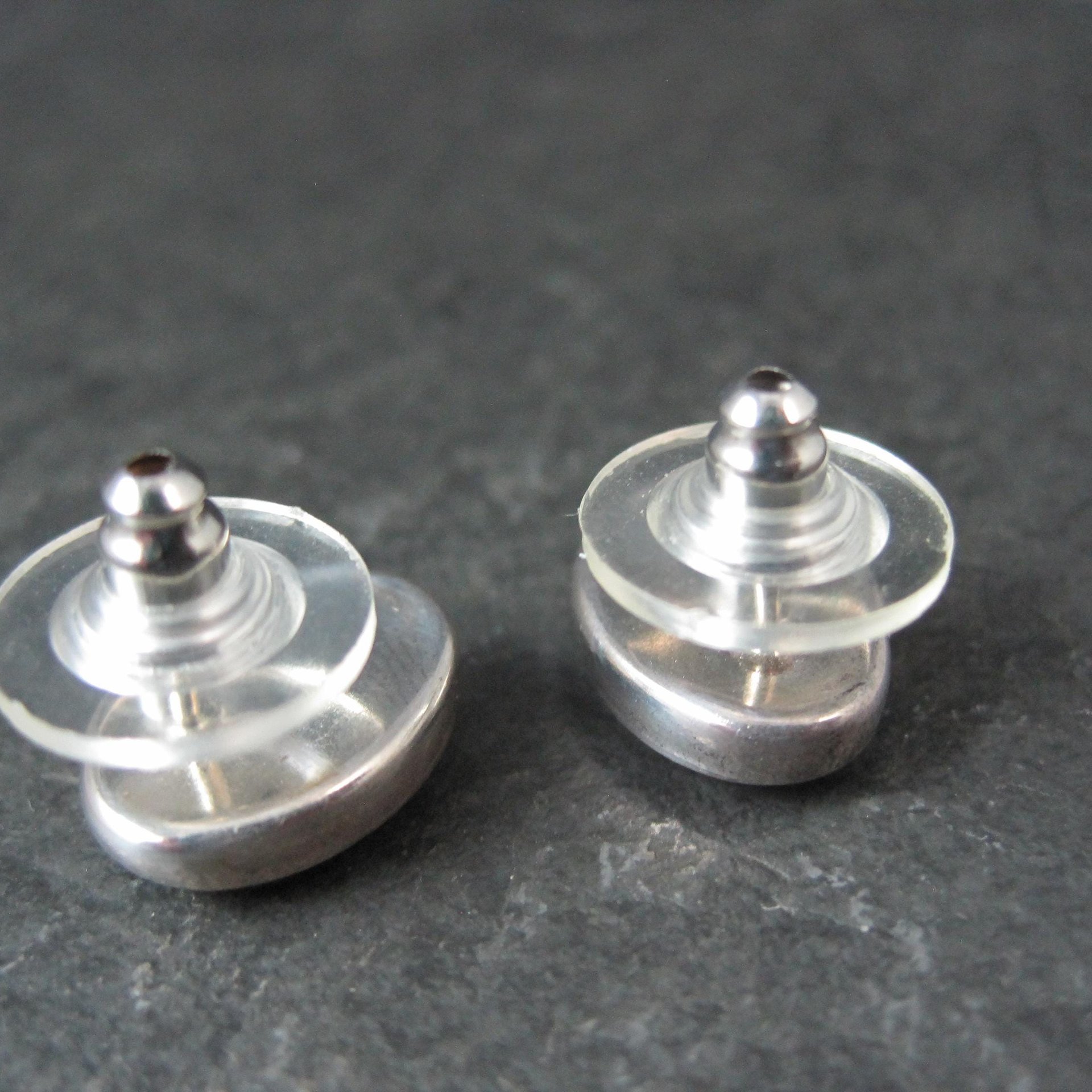 Vintage Sterling Inlay Earrings Southwestern Silver