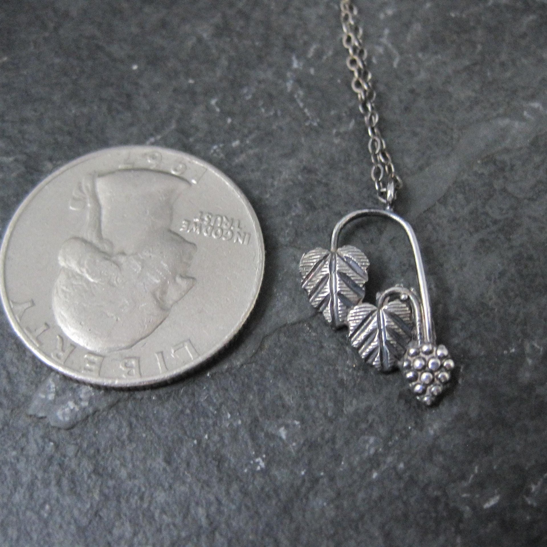 Vintage Black Hills Silver Leaf Necklace Coleman-Frizzell