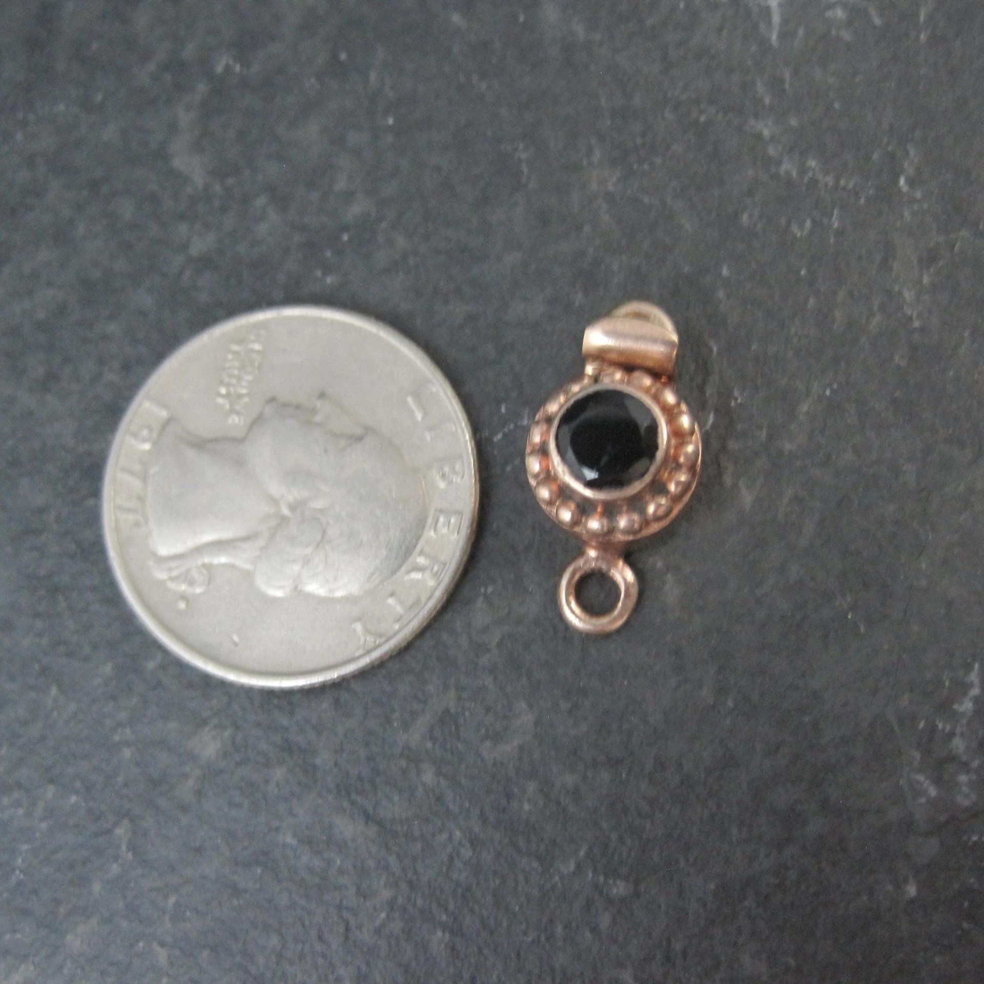 Rose Gold Black Tourmaline Box Clasp Vermeil Sterling Silver
