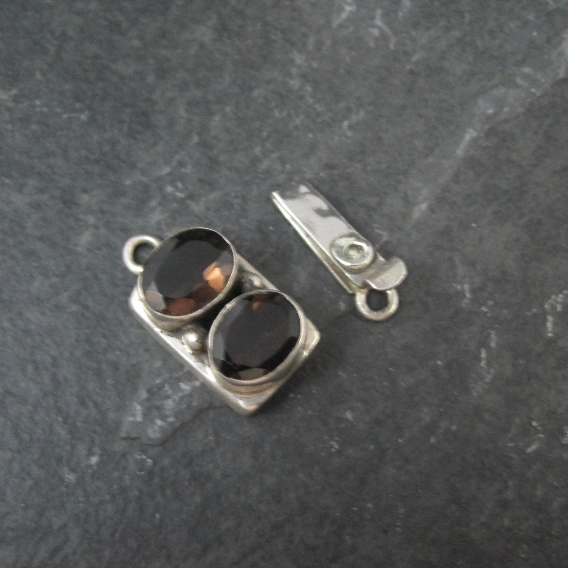 Sterling Silver Smoky Quartz Box Clasp