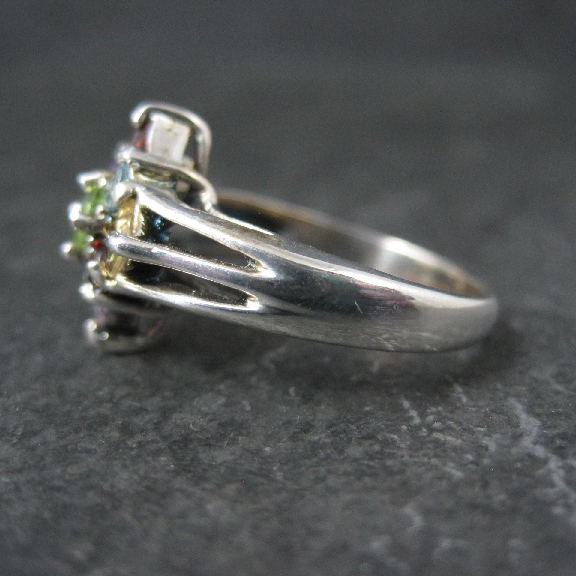 Sterling Silver Multi Gemstone Ring Size 8 New Old Stock Dee Berkley