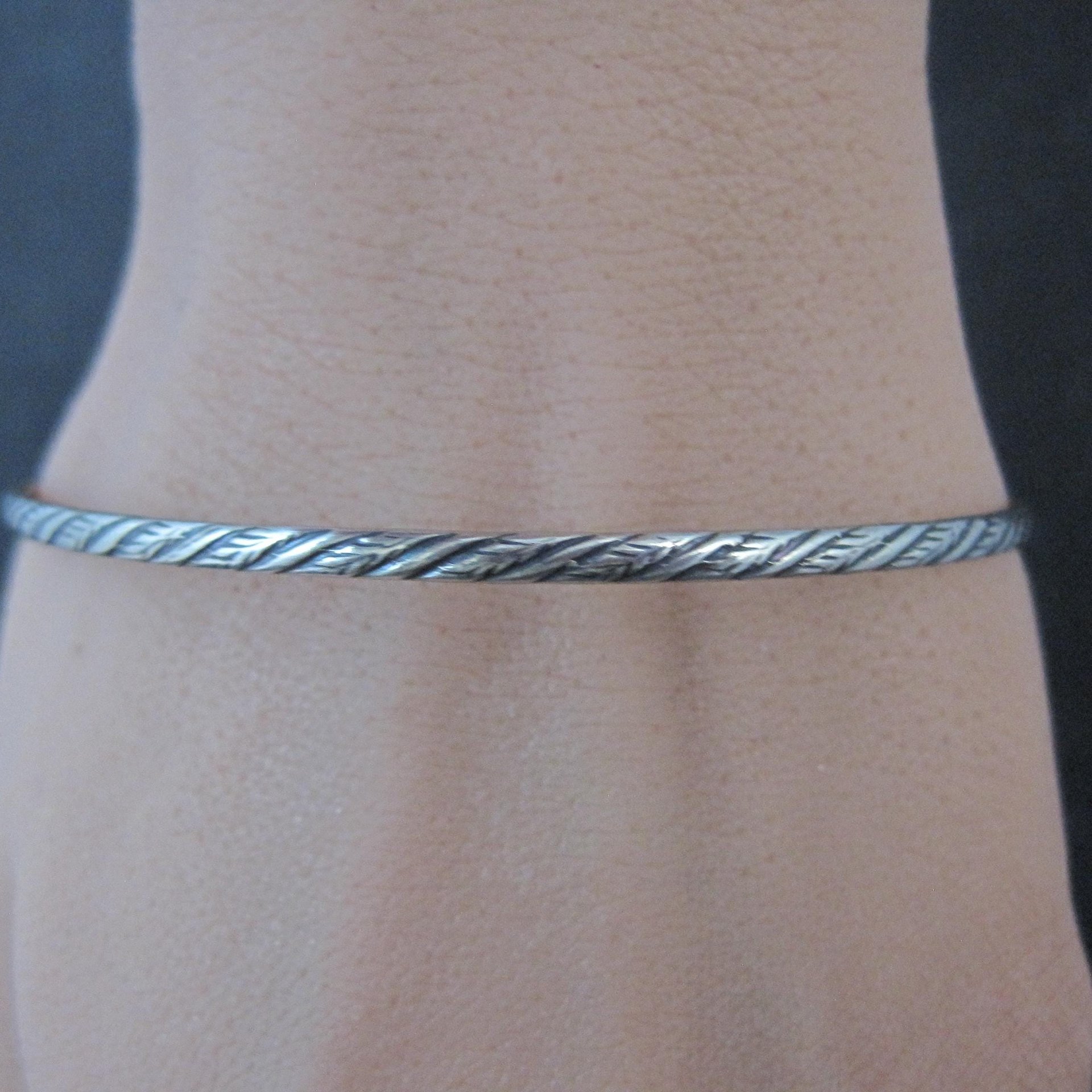 Vintage Sterling Art Deco Bangle Bracelet 7.5 Inches by Beau