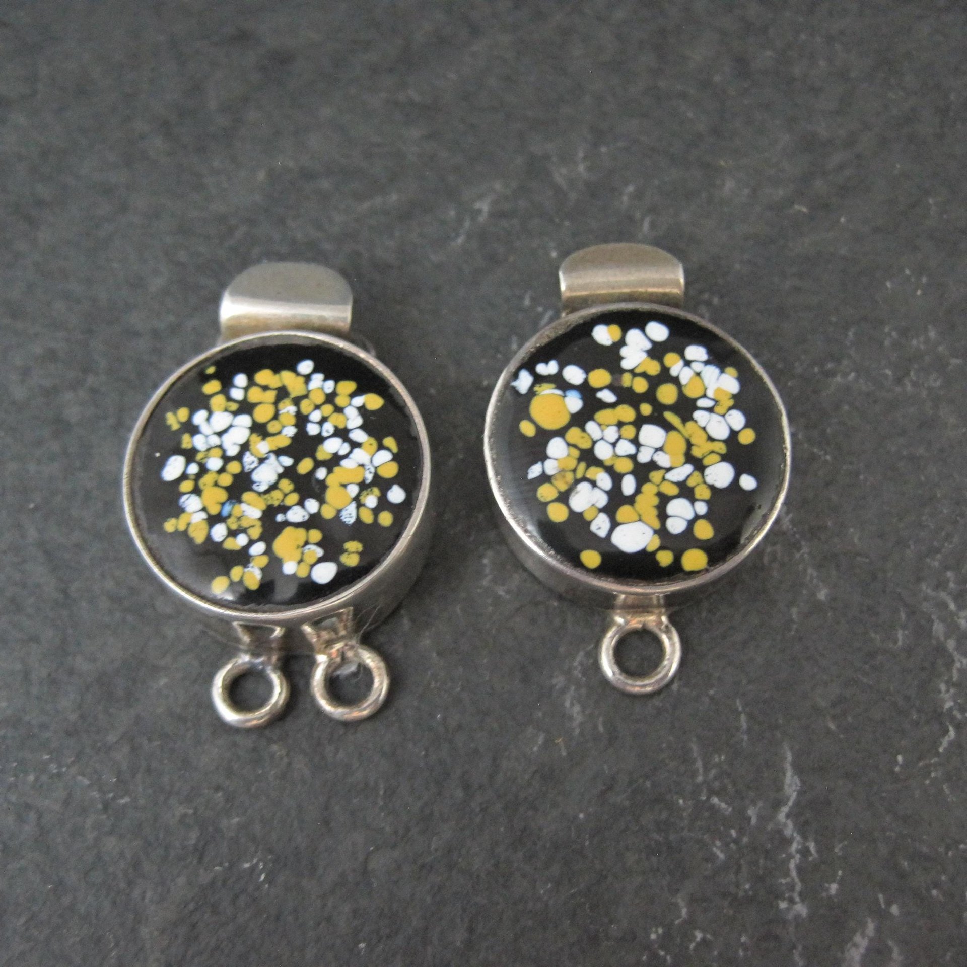 Vintage Sterling Silver Art Glass Box Clasp 1 & 2 Strand Available