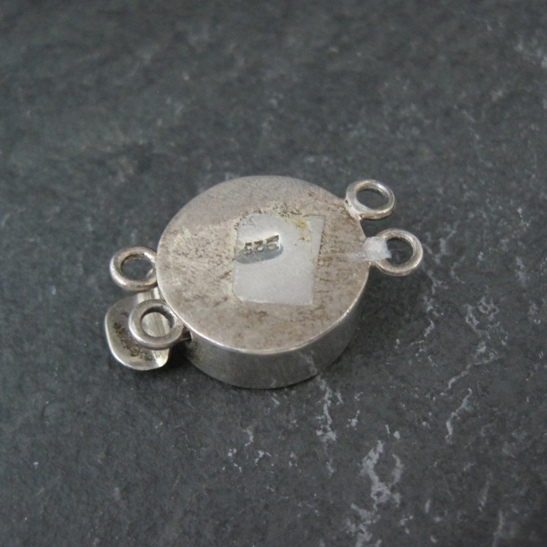 Vintage Sterling Silver Art Glass Box Clasp 1 & 2 Strand Available