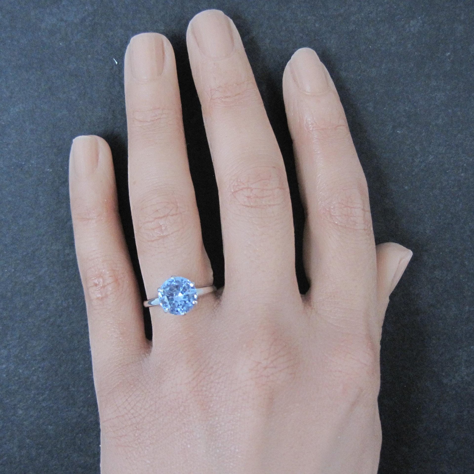 Vintage Sterling Light Blue Spinel Solitaire Ring New Old Stock Multiple Sizes