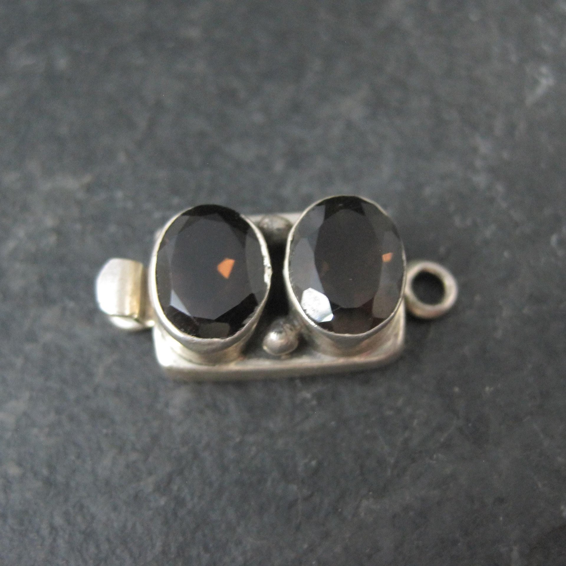 Sterling Silver Smoky Quartz Box Clasp