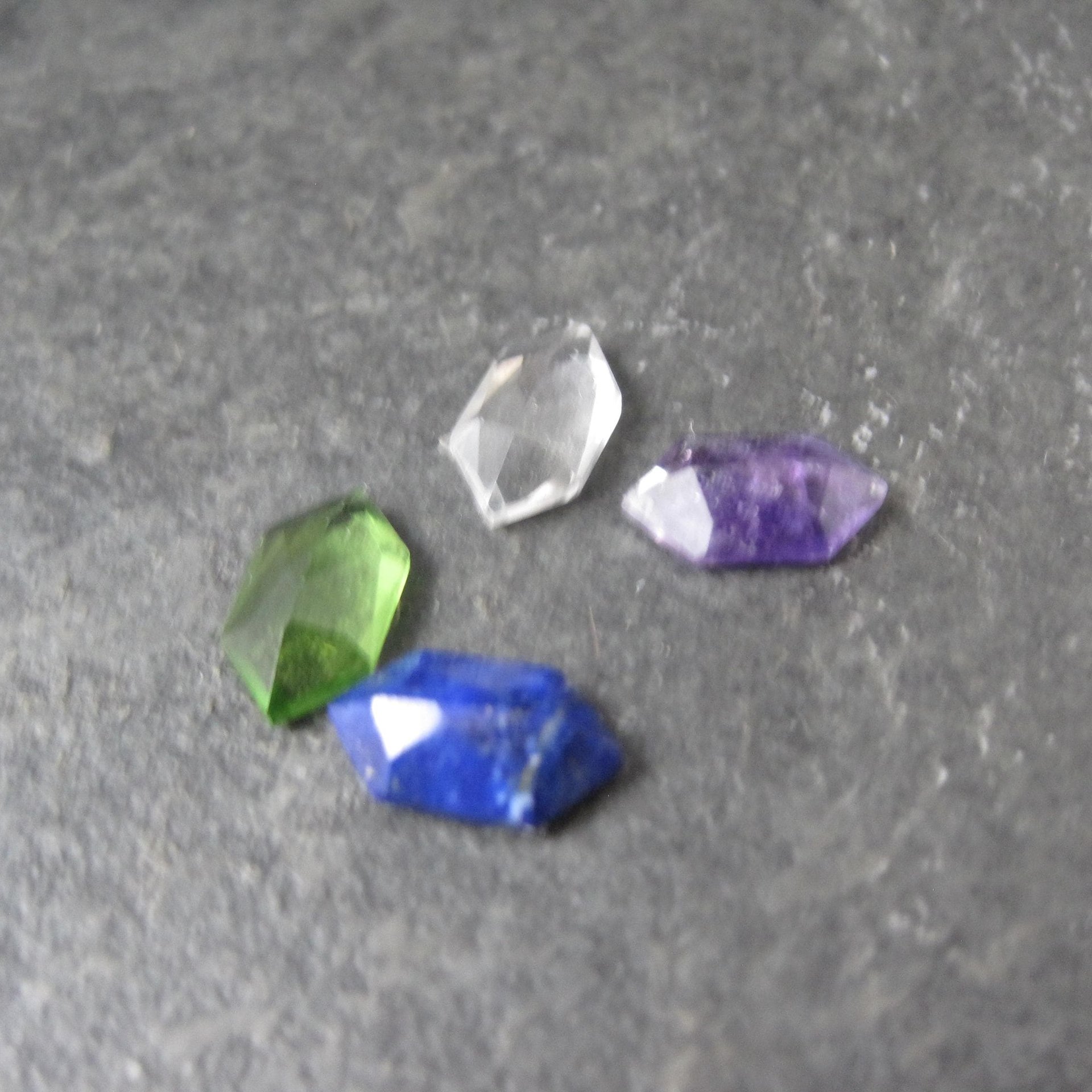 Vintage Hexagon Cut Gemstones 6x11 Lot of 4