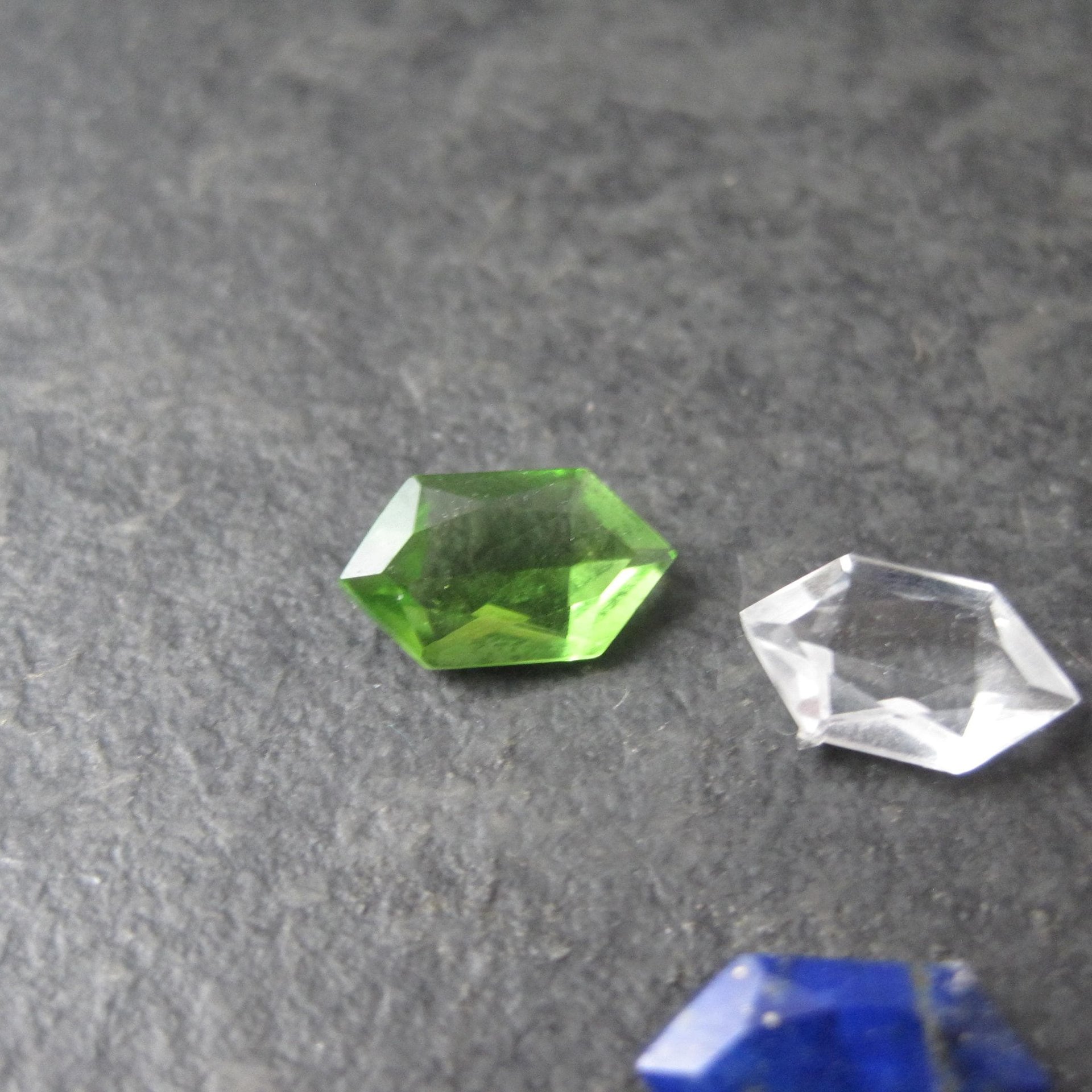 Vintage Hexagon Cut Gemstones 6x11 Lot of 4