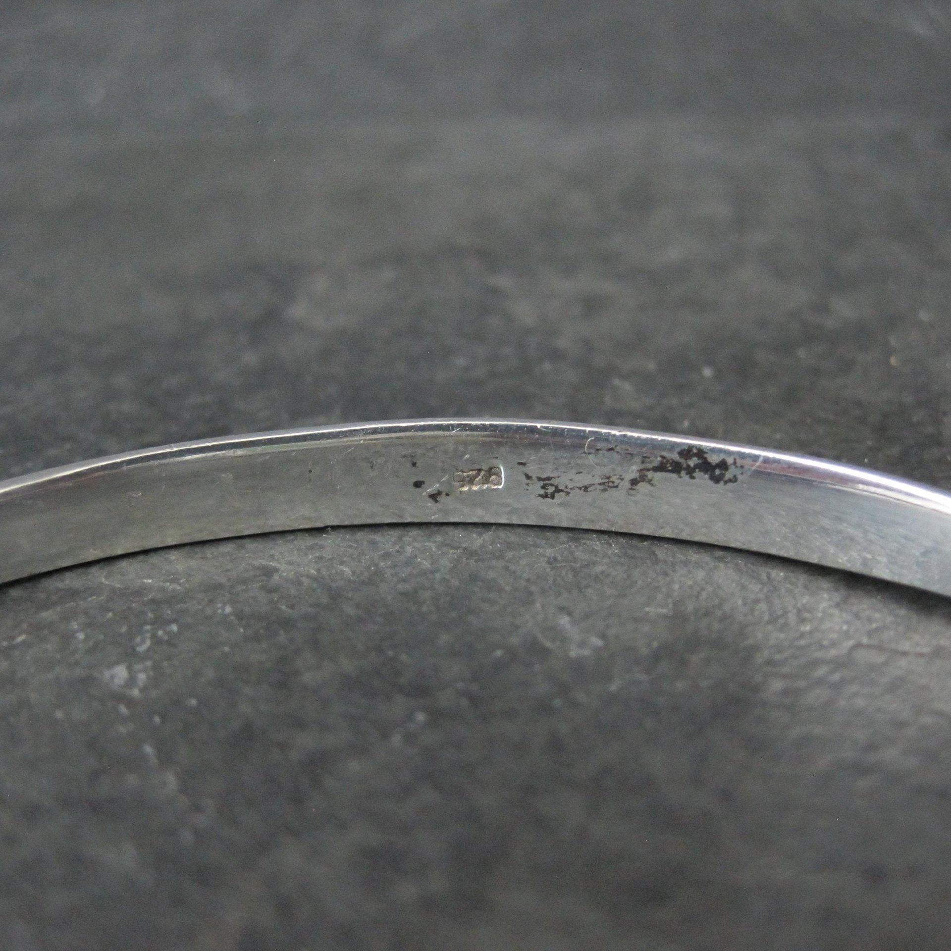Vintage Sterling Silver Bangle Bracelet Eye & Hook Clasp 7.25"