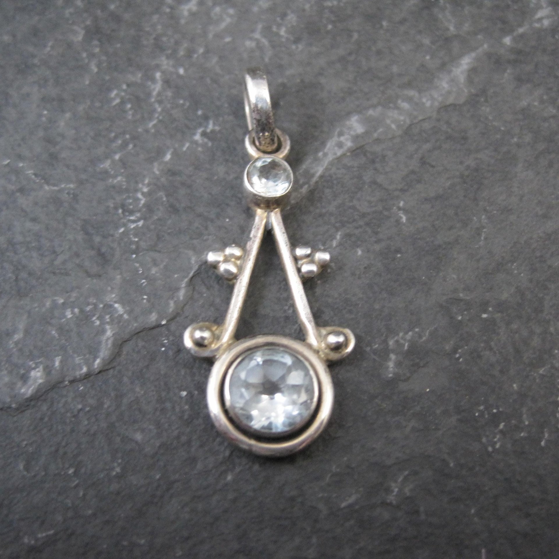Light Blue Topaz Pendant Sterling Silver