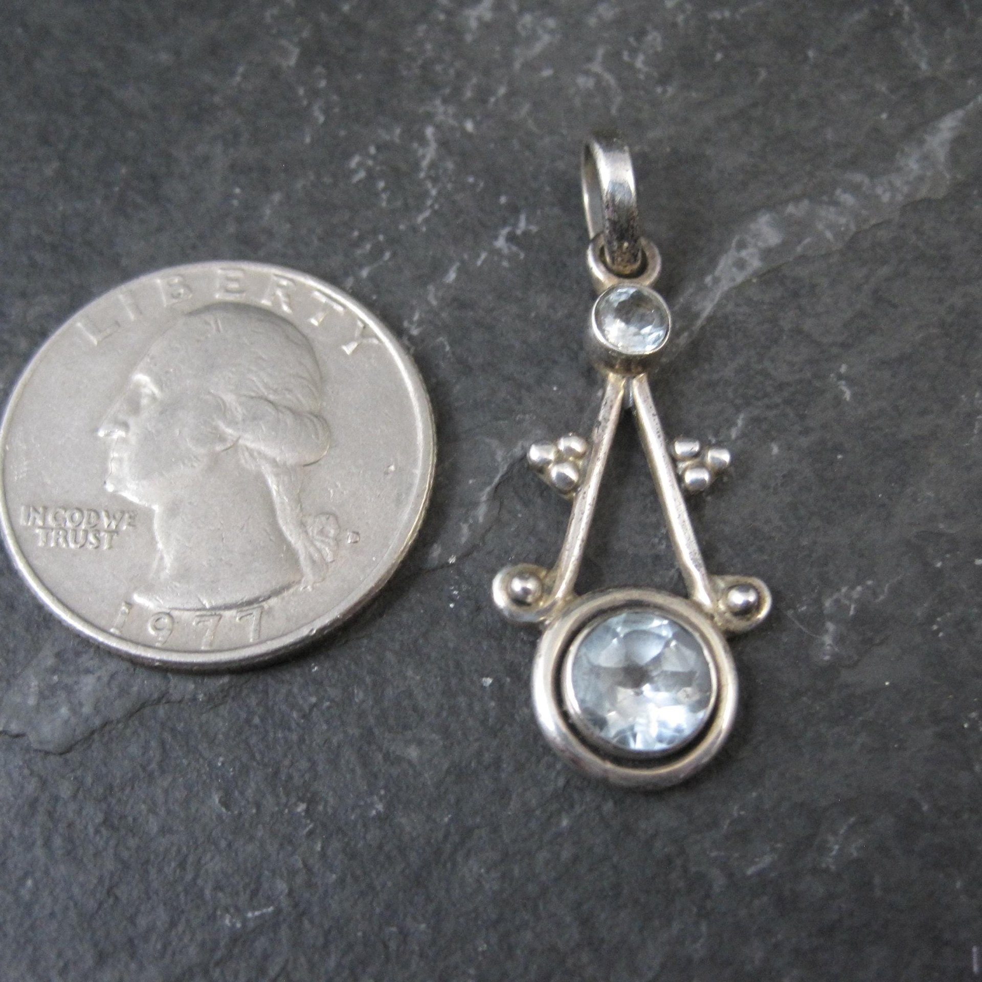 Light Blue Topaz Pendant Sterling Silver