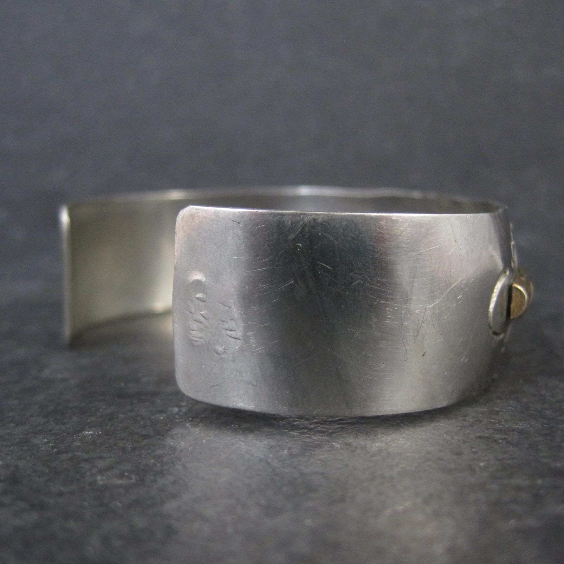 Vintage Navajo Cuff Bracelet 6.75 Inches Nickel Silver
