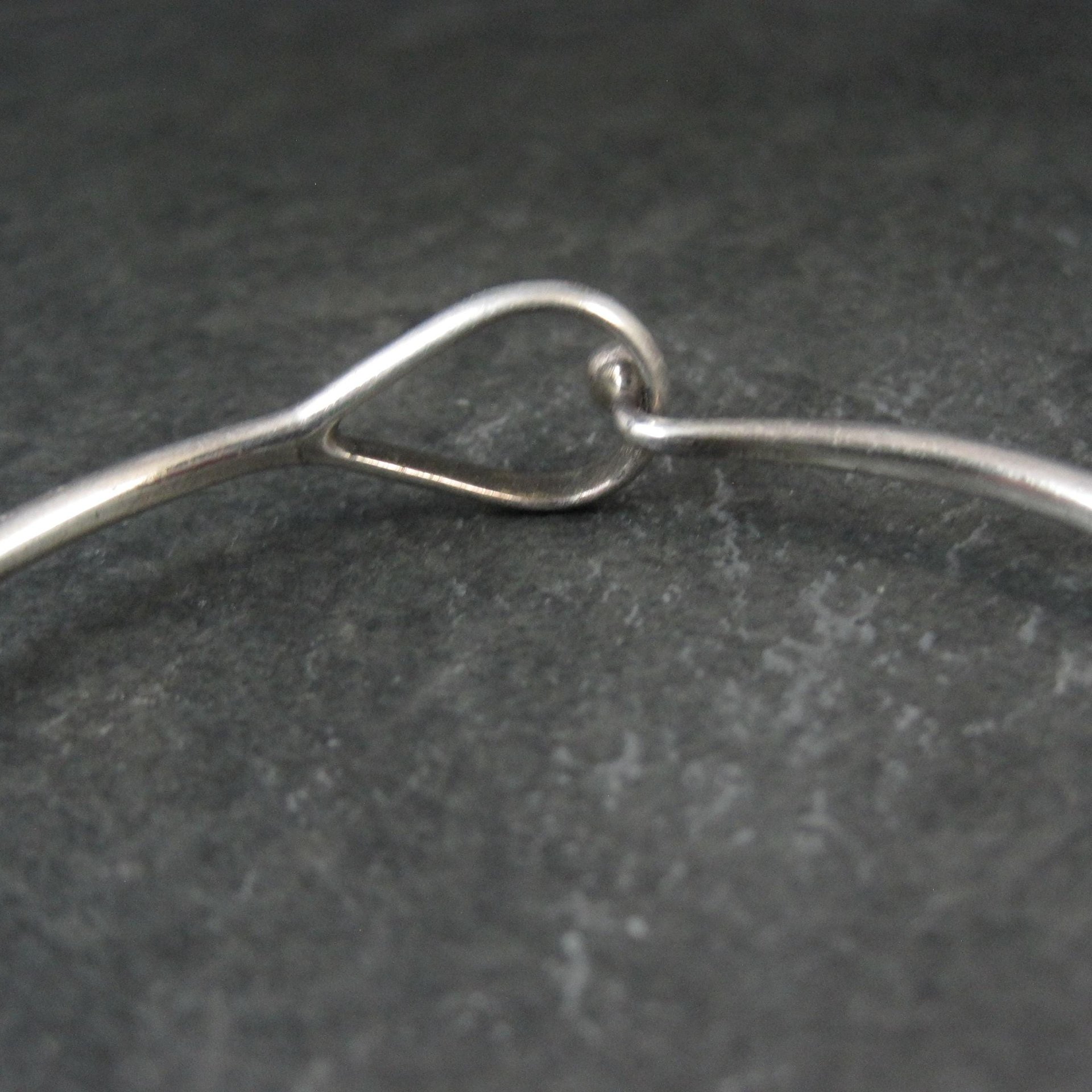 Vintage Sterling Silver Bangle Bracelet Eye & Hook Clasp 7.25"
