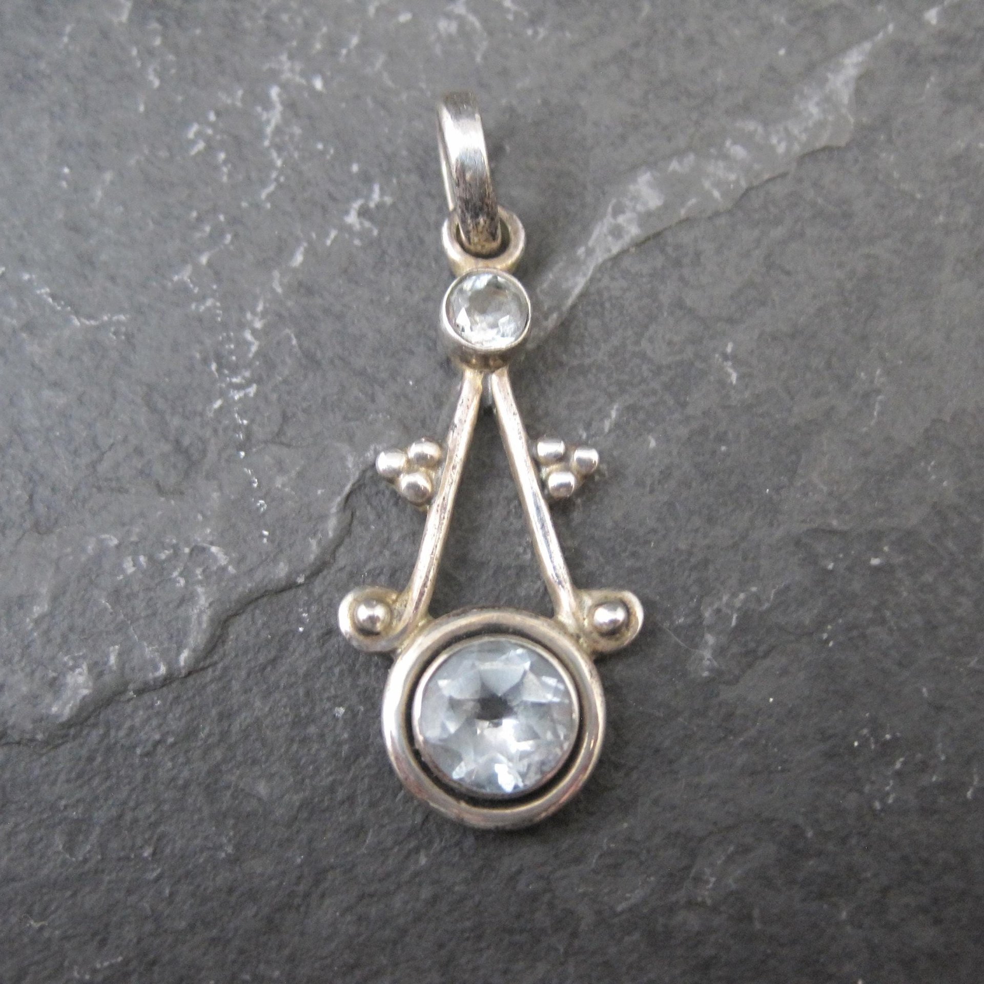 Light Blue Topaz Pendant Sterling Silver