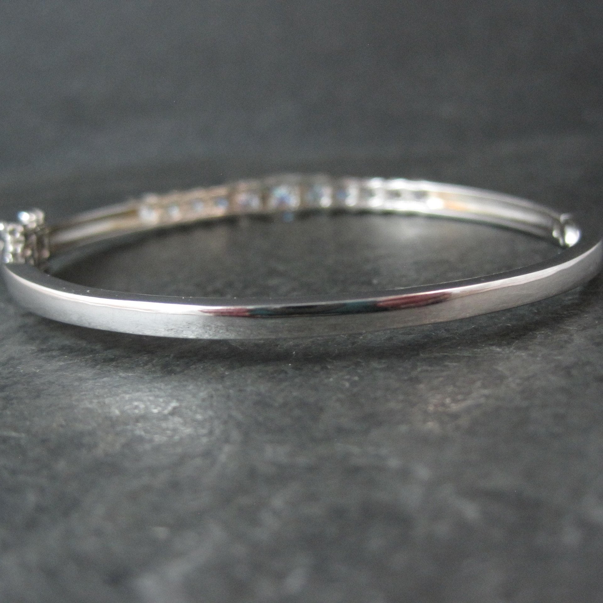 Sterling Silver Cubic Zirconia Bangle Bracelet