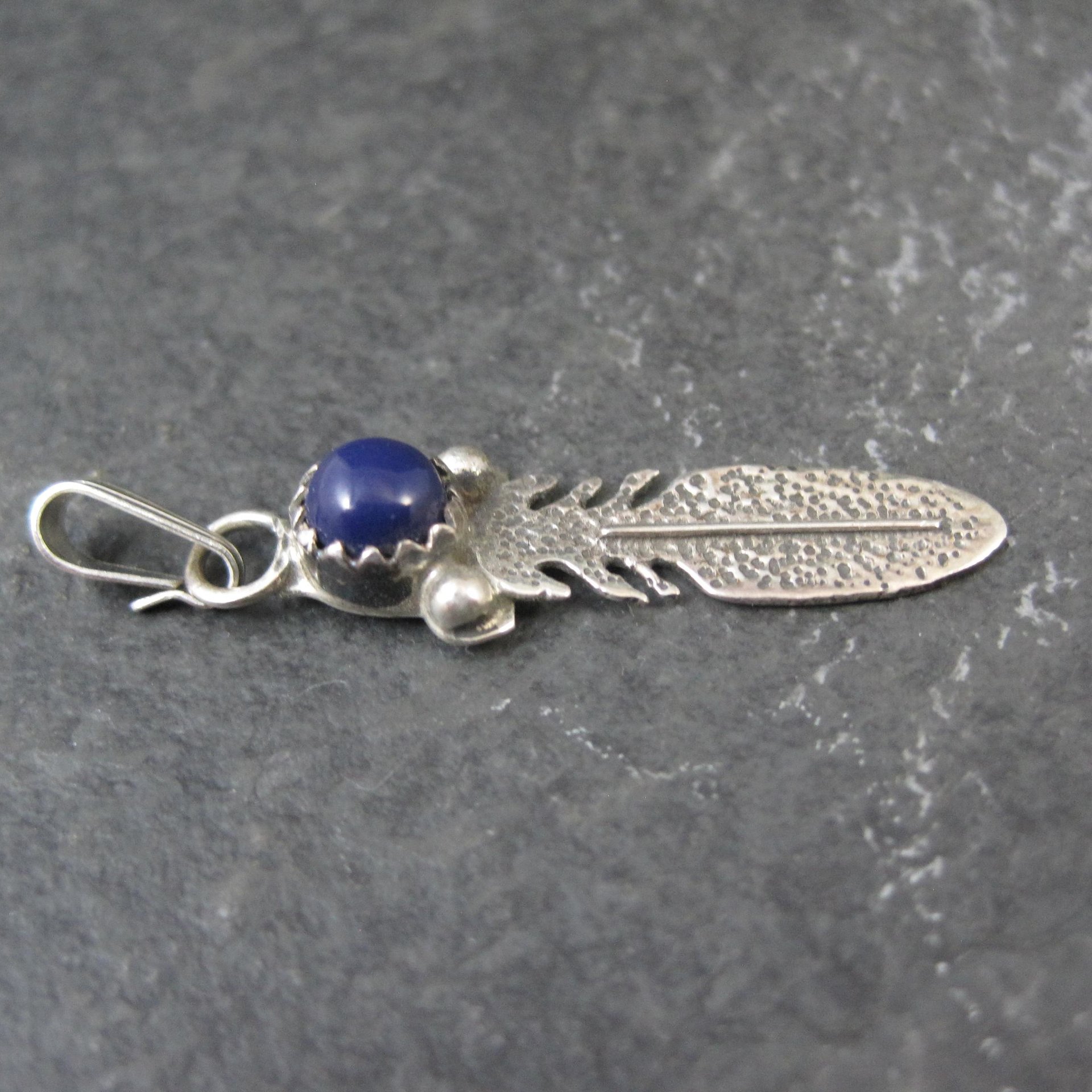 Small Southwestern Sterling Feather Pendant