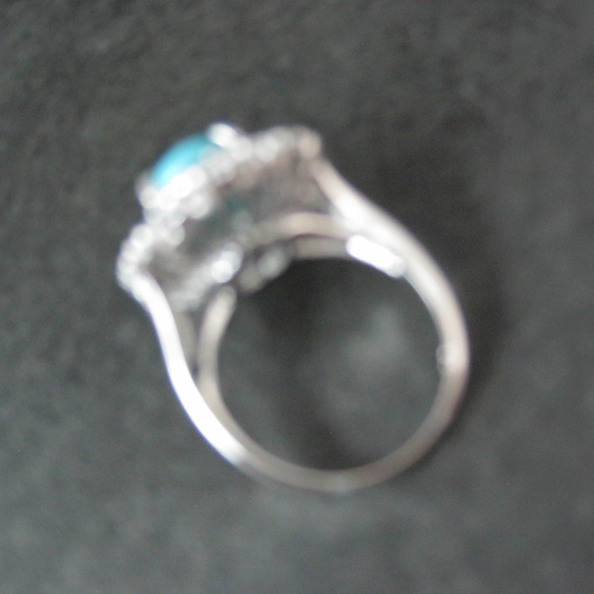 Uncas Sterling Silver Turquoise Cocktail Ring Size 10