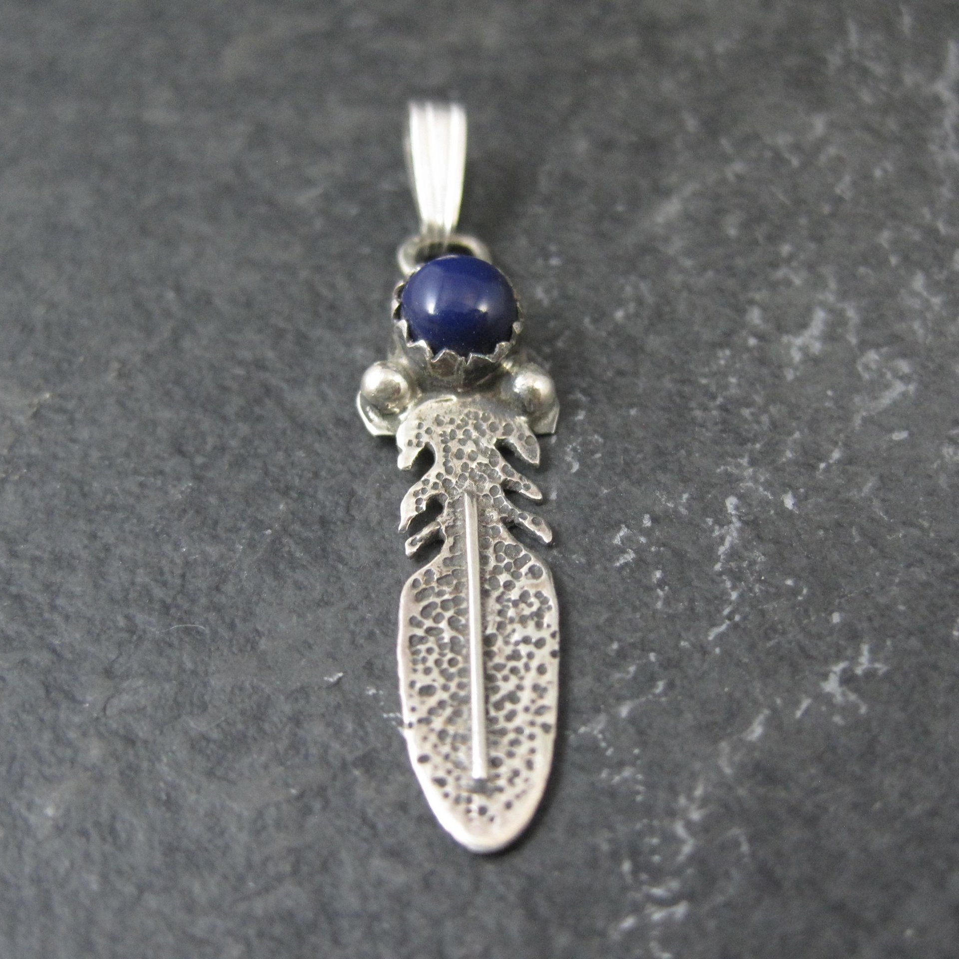 Small Southwestern Sterling Feather Pendant