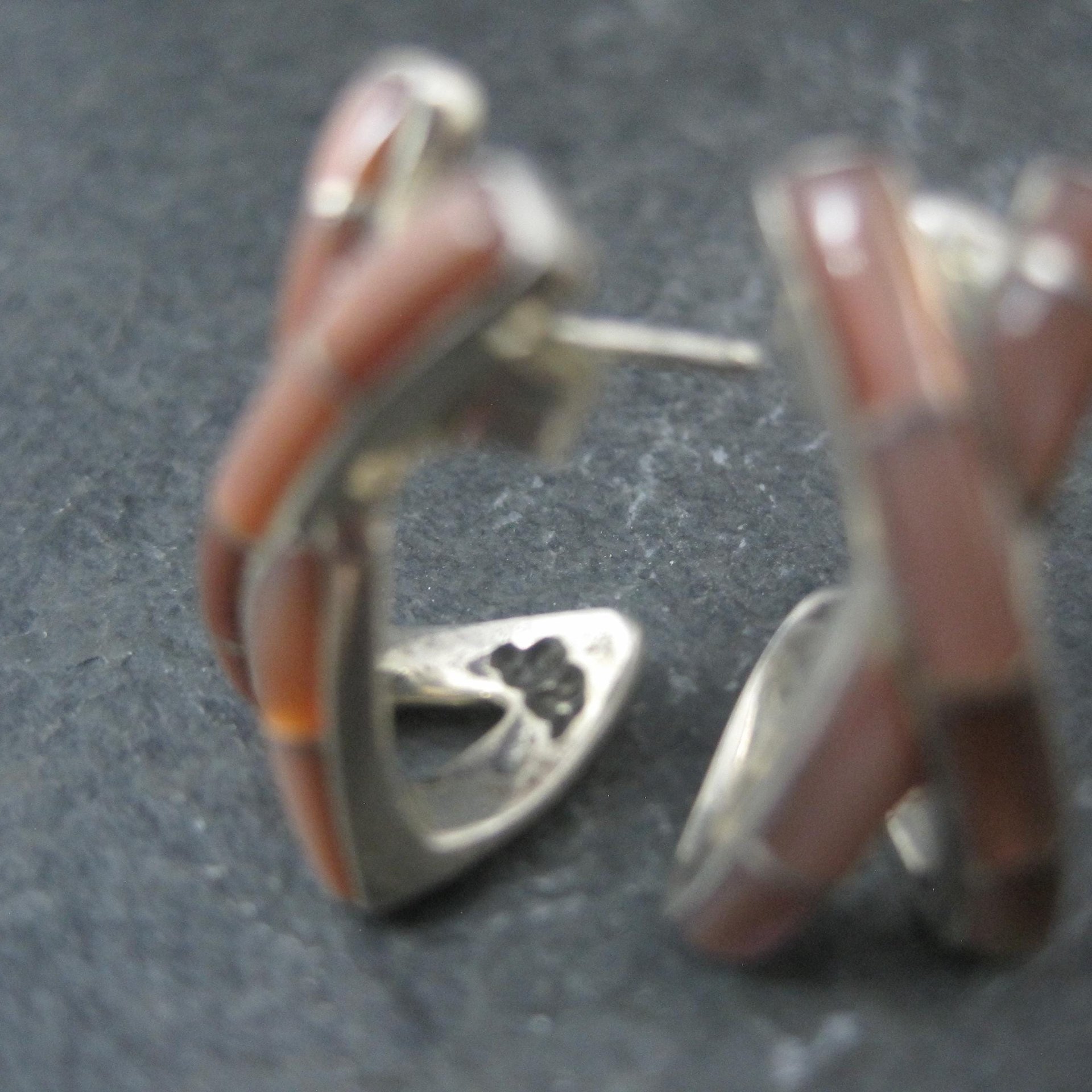 Southwestern Pink Mother of Pearl Inlay Earrings