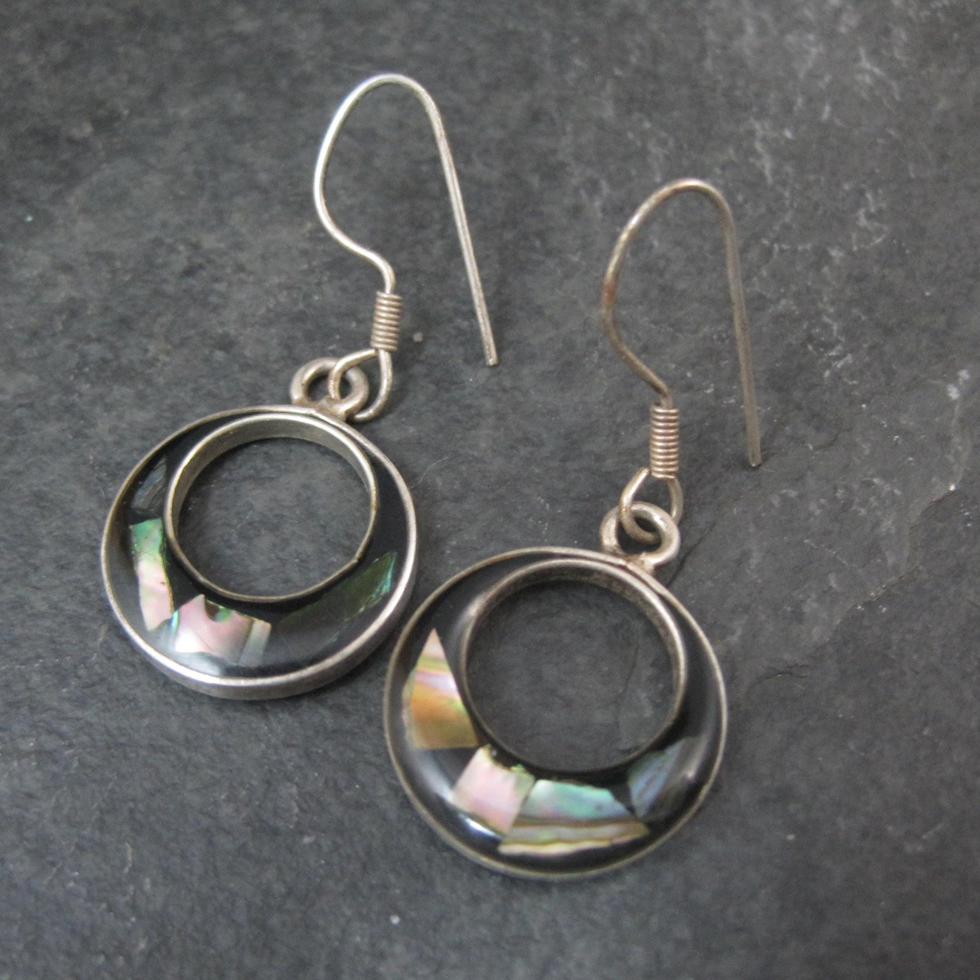 Vintage Sterling Abalone Earrings